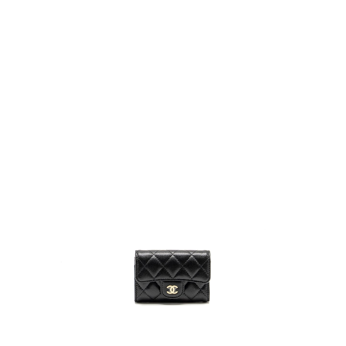 Chanel Classic Flap Holder Caviar LGHW Microchip Black Handbag