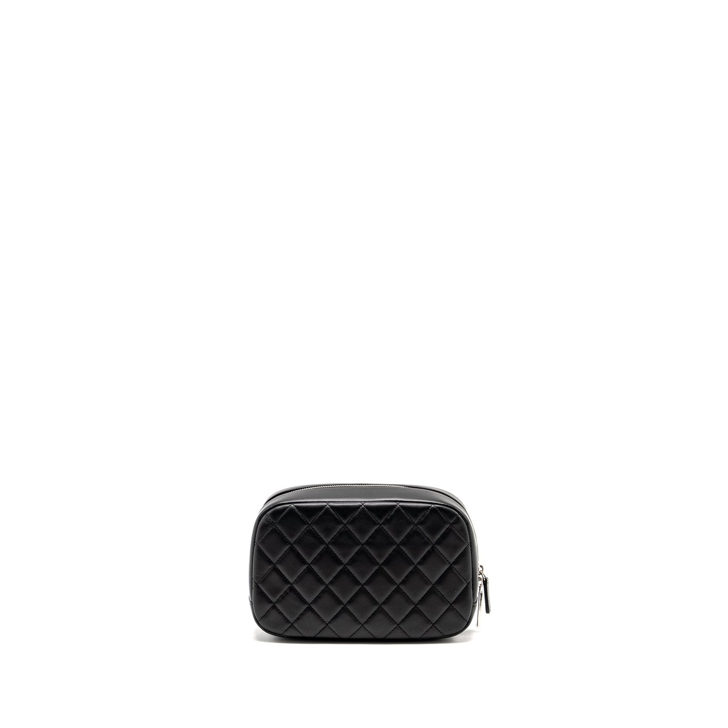 Chanel Quilted Cosmetic Lambskin SHW Black Handbag