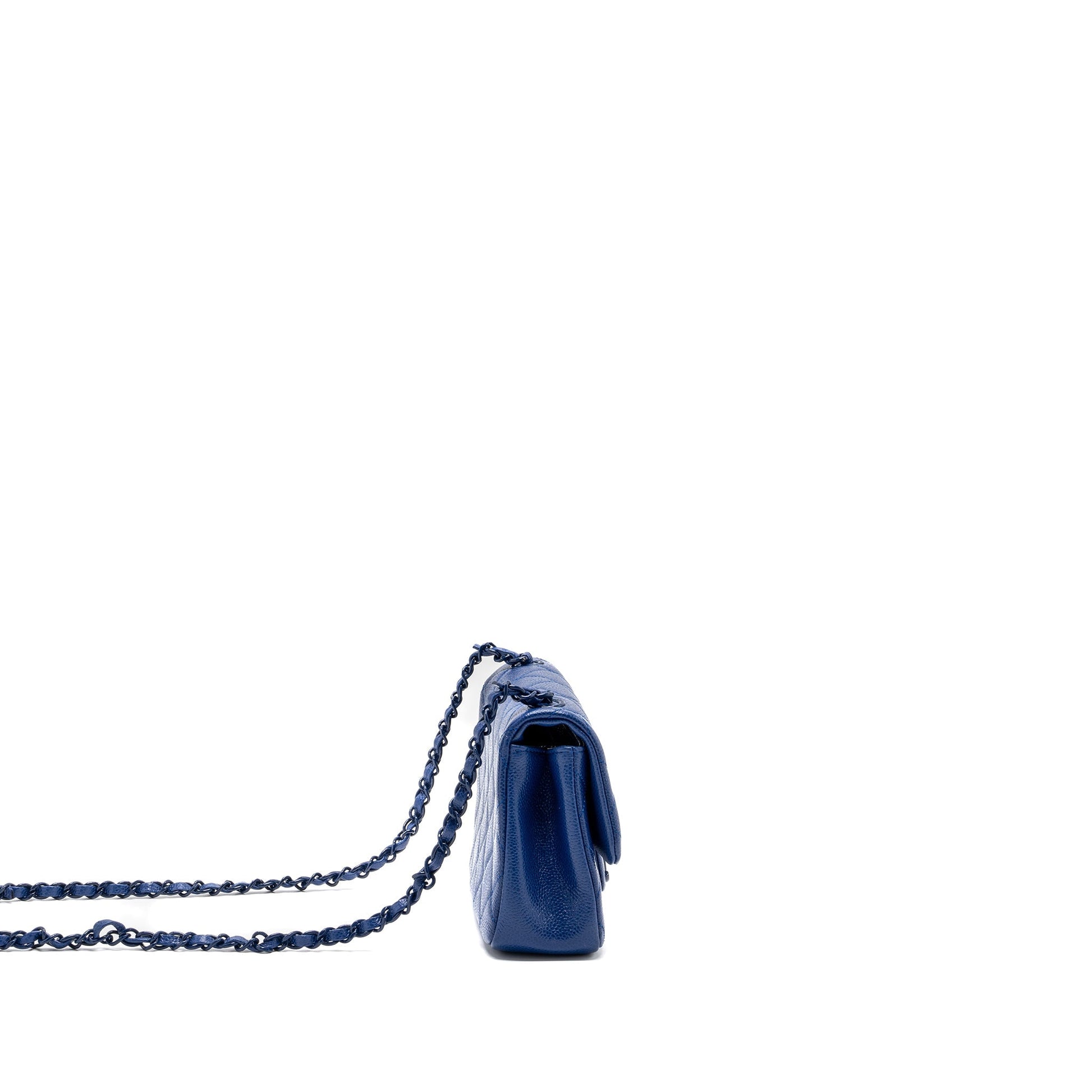 Chanel Square Flap Caviar hardware Blue Shoulder Bag Blue Hardware