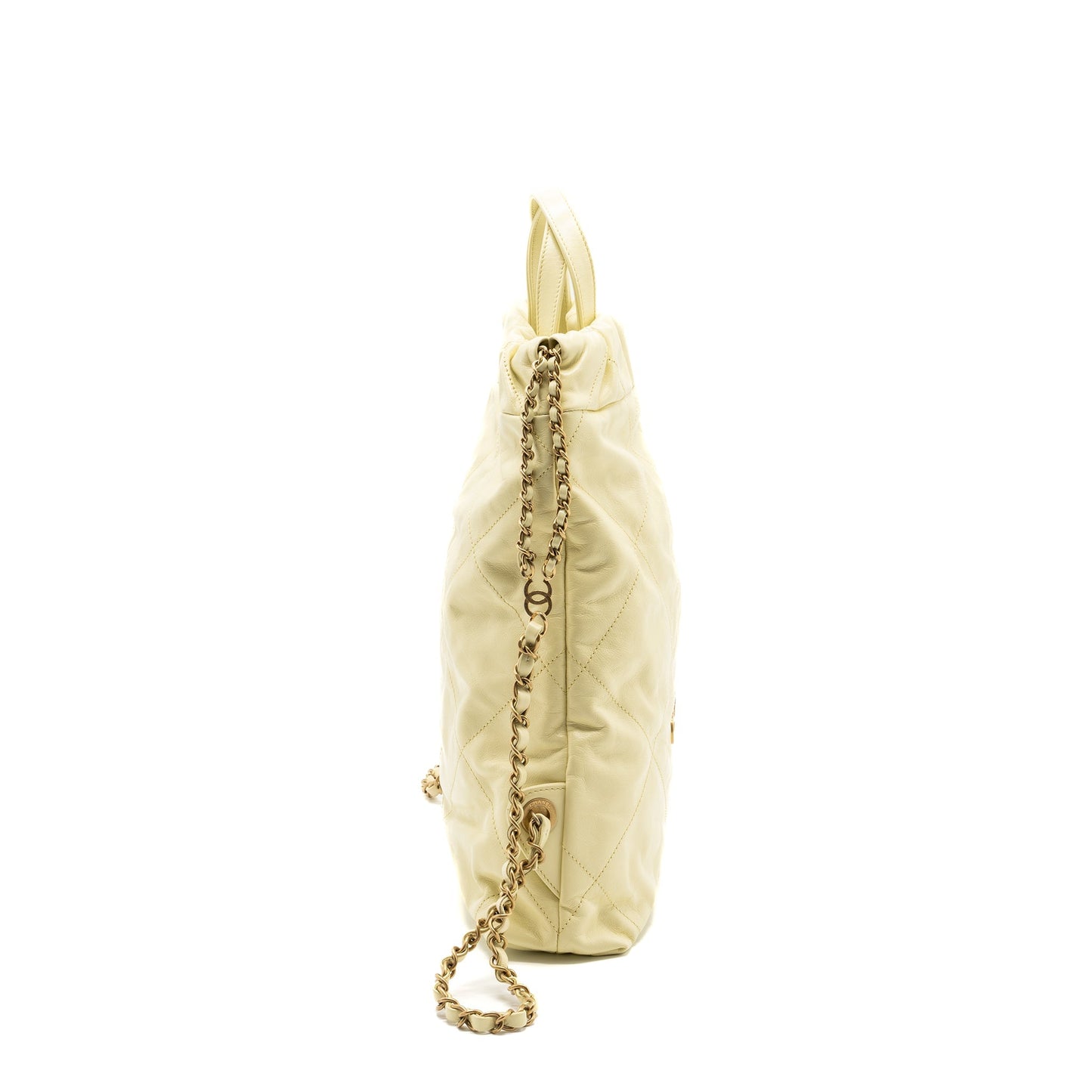 Chanel 23P 22 Backpack Shiny Calfskin Light Small