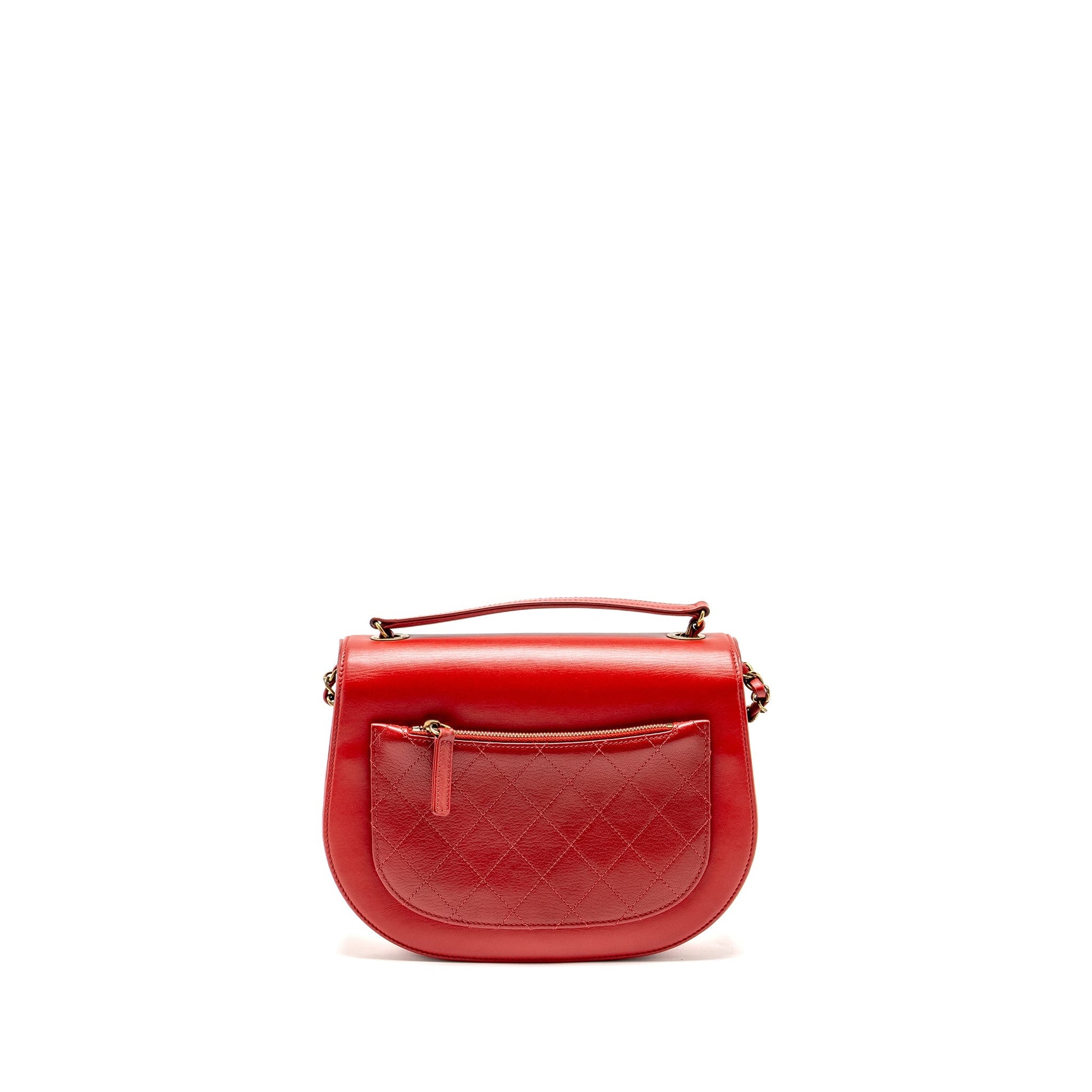 Chanel Coco Curve Flap Calfskin GHW Red Shoulder Bag