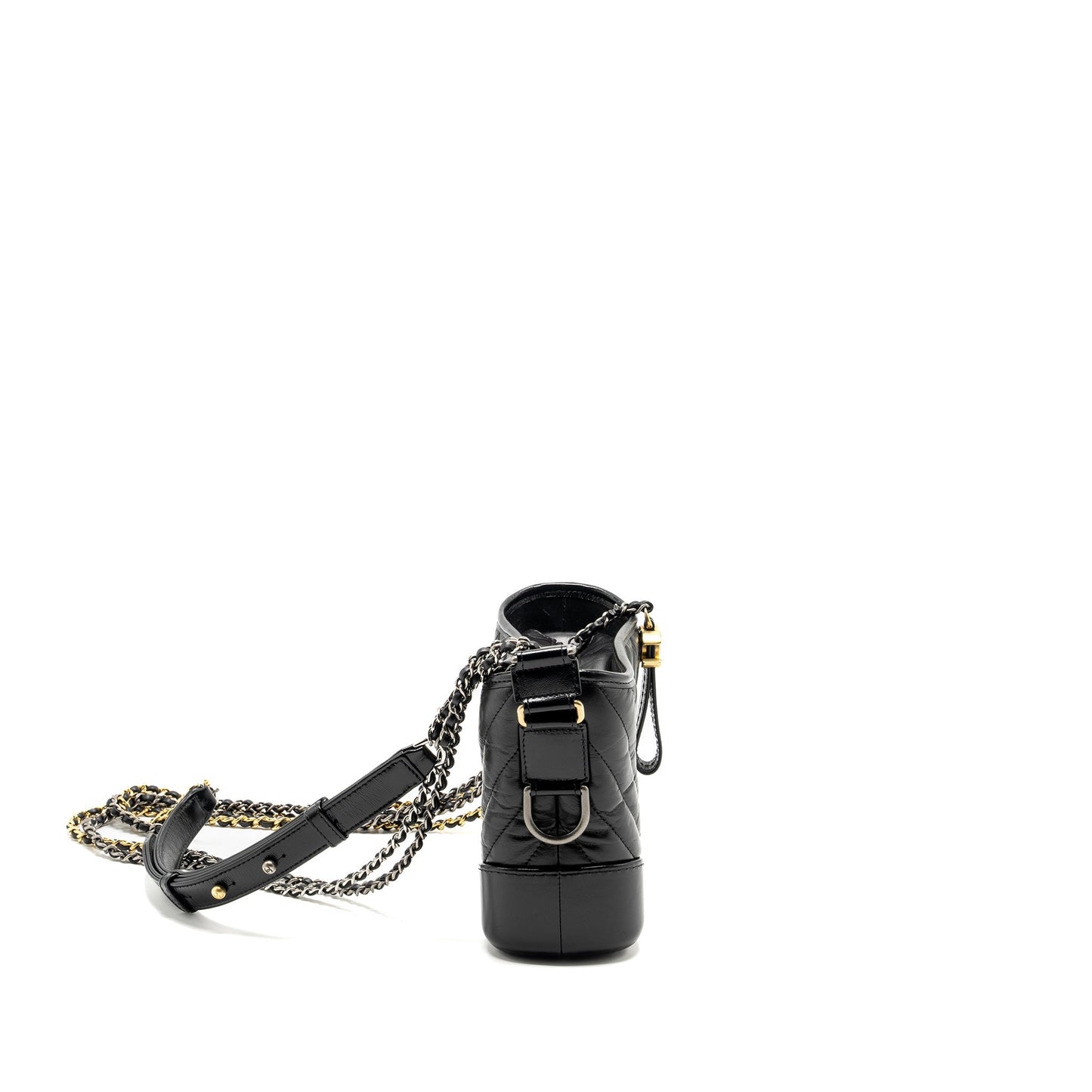 Chanel Gabrielle Hobo Chevron Aged Calfskin Hardware Multicolour Black Small Shoulder Bag Hardware 1