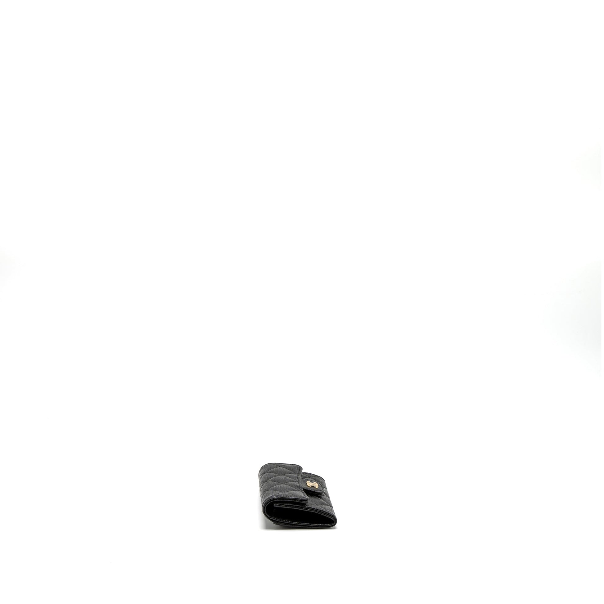 Chanel Classic Flap Card Holder Caviar GHW Black Wallet Case Microchip 2