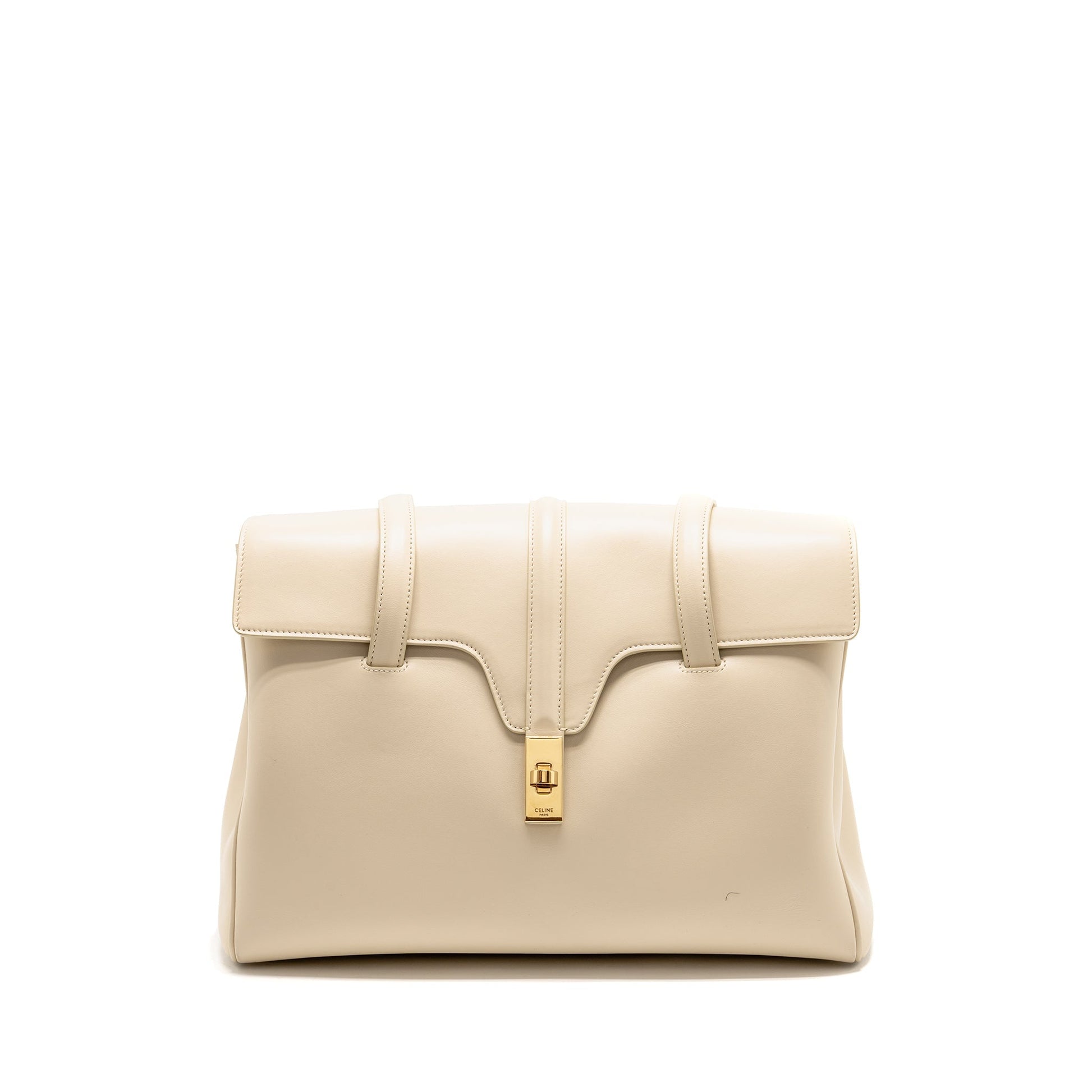 Celine Soft Purse Smooth Calfskin Ivory Handbag Medium Travel Bag