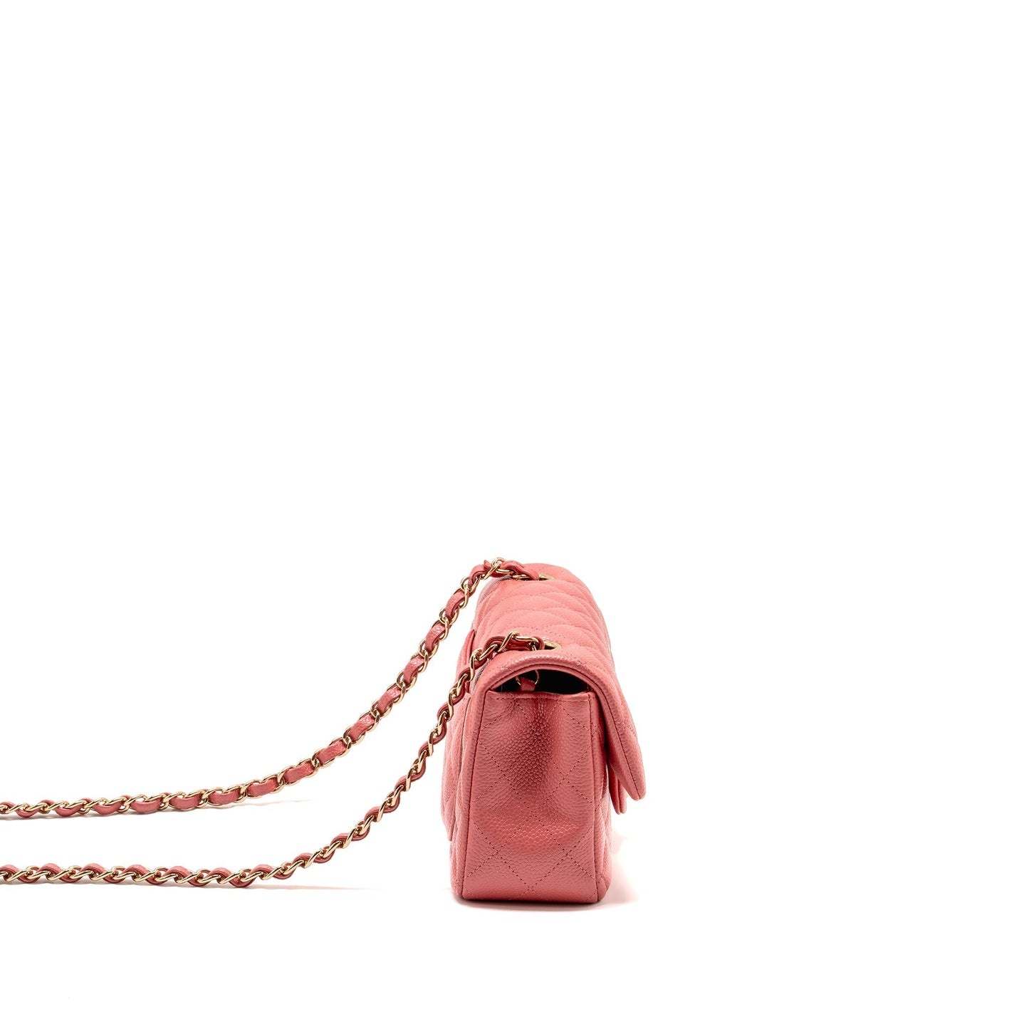 Chanel Rectangular Flap Caviar GHW Pink Shoulder Bag