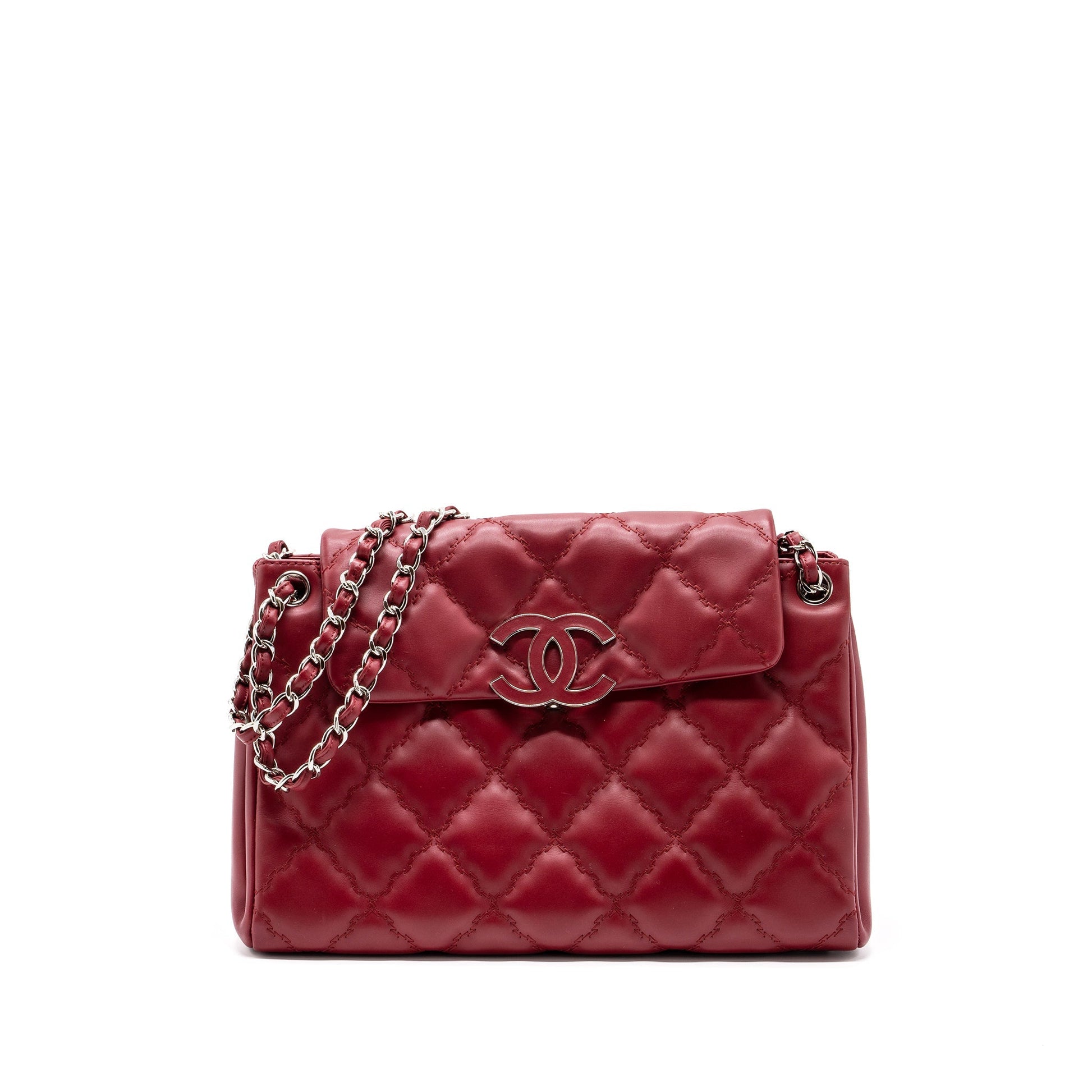 Chanel Hampton Calfskin SHW Red Tote Bag