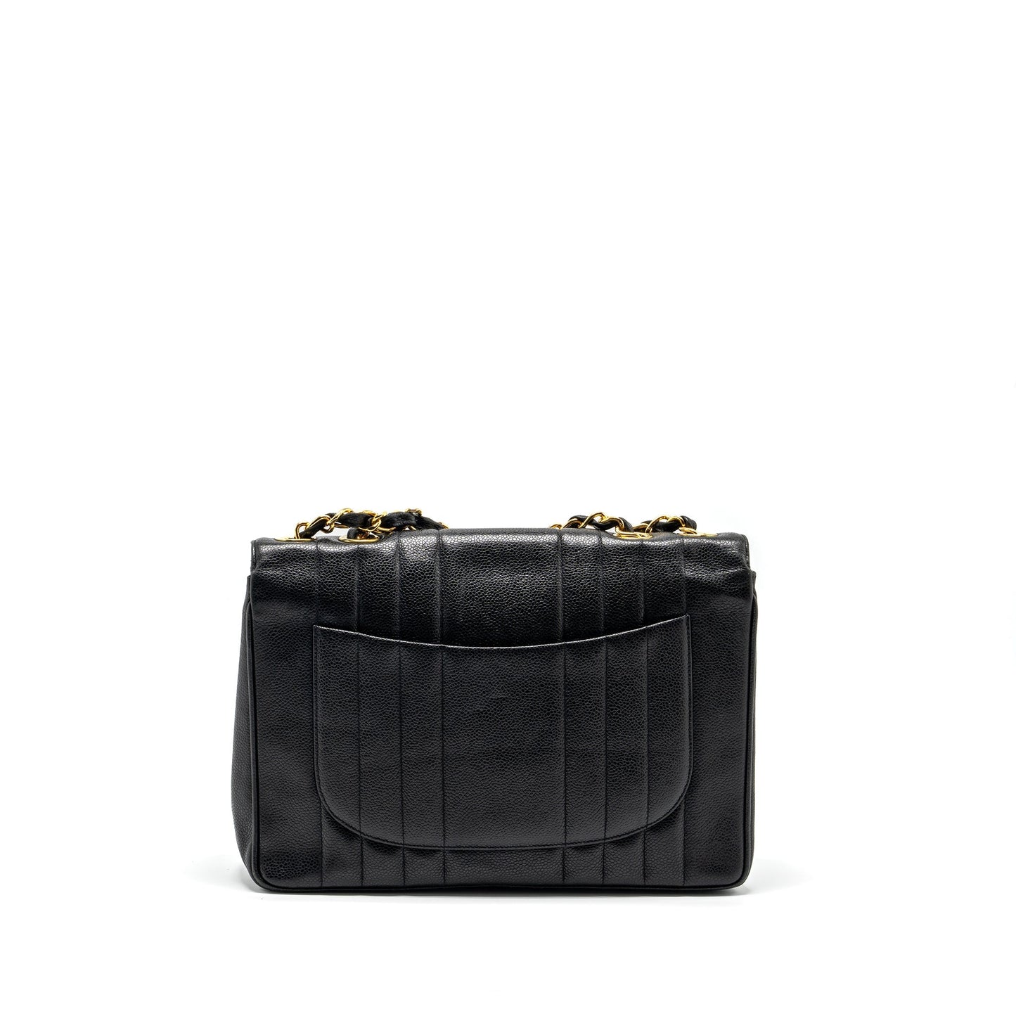 Chanel Vertical Jumbo Flap Caviar GHW Black Shoulder Bag