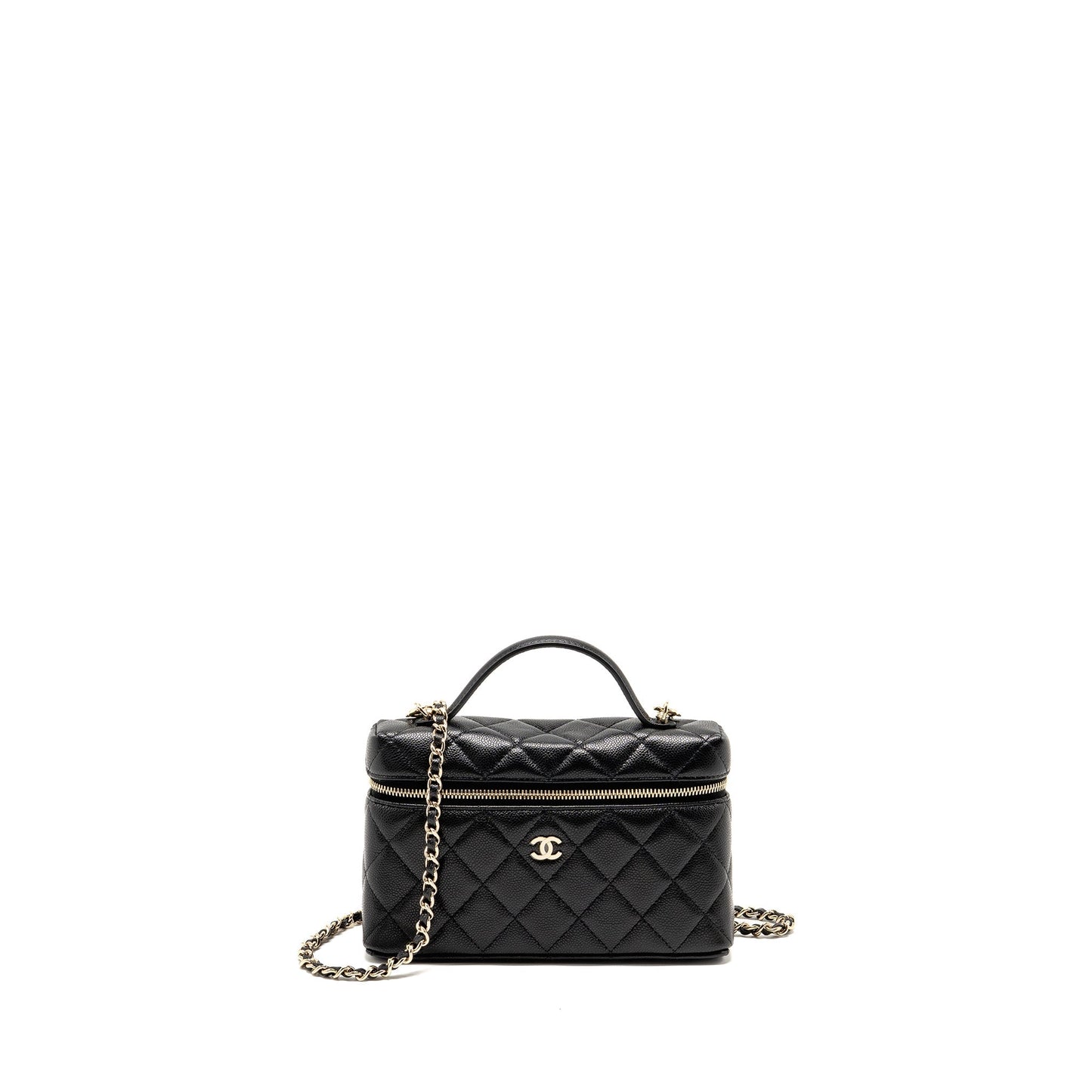Chanel 25p CC top handle vanity caviar Black Handbag 6