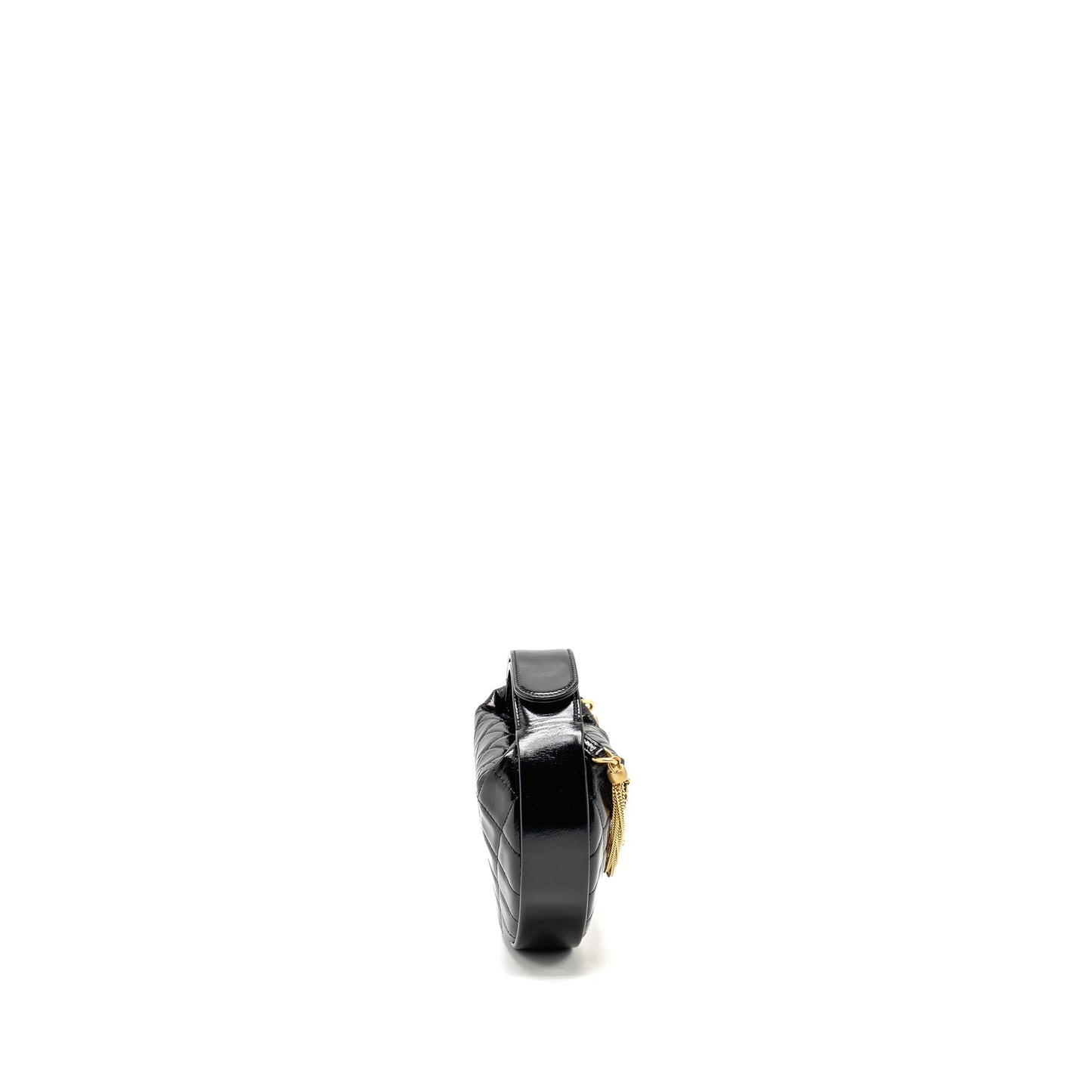 Chanel 21A Round Detail Calfskin GHW microchip Black Clutch Bag