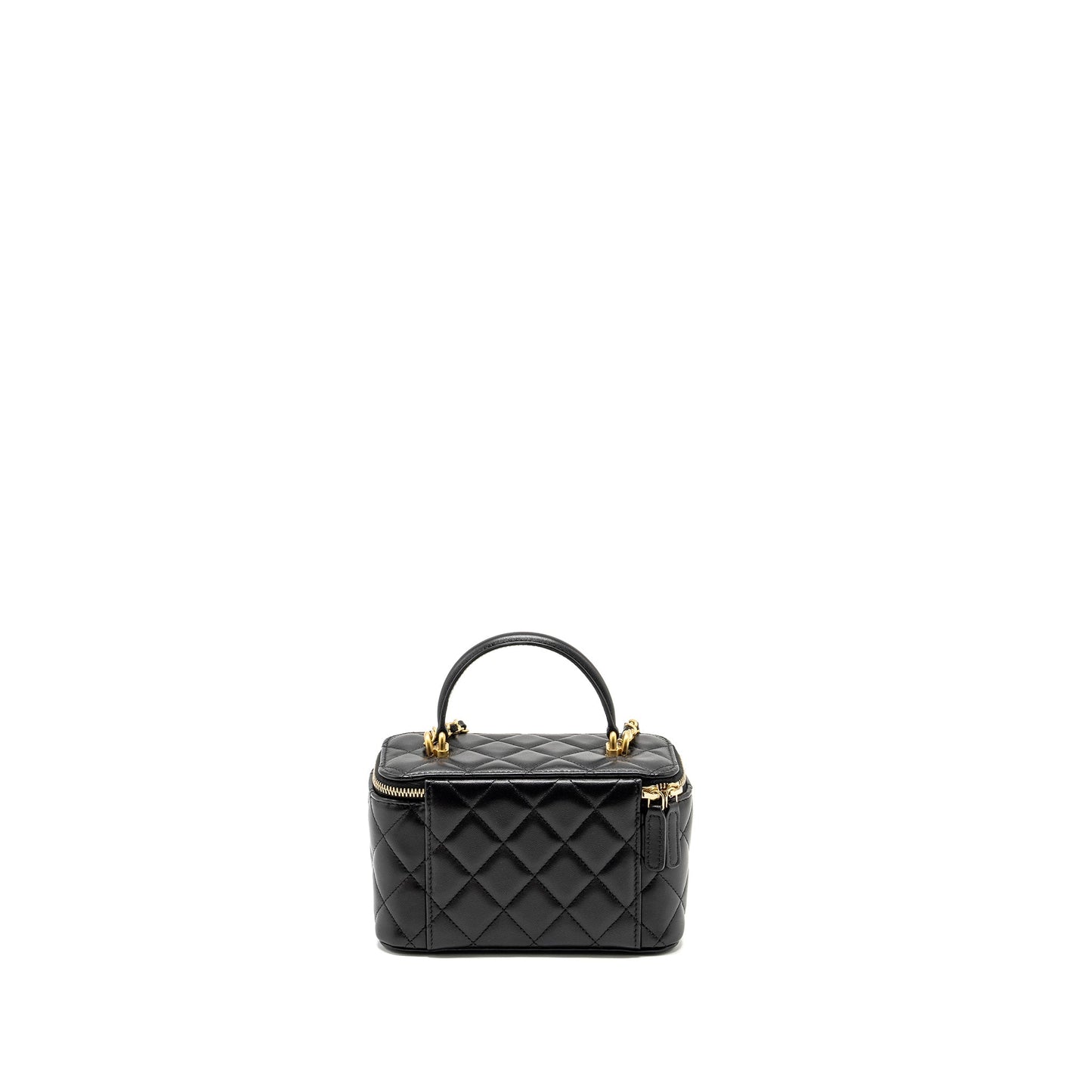 Chanel Top Handle Long Vanity Lambskin GHW Black Handbag Ghw 1