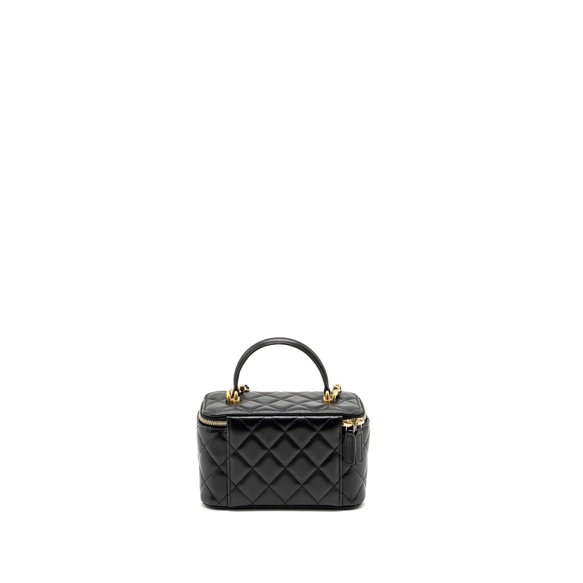 Chanel Top Handle Long Vanity Lambskin GHW Black Handbag Ghw 1