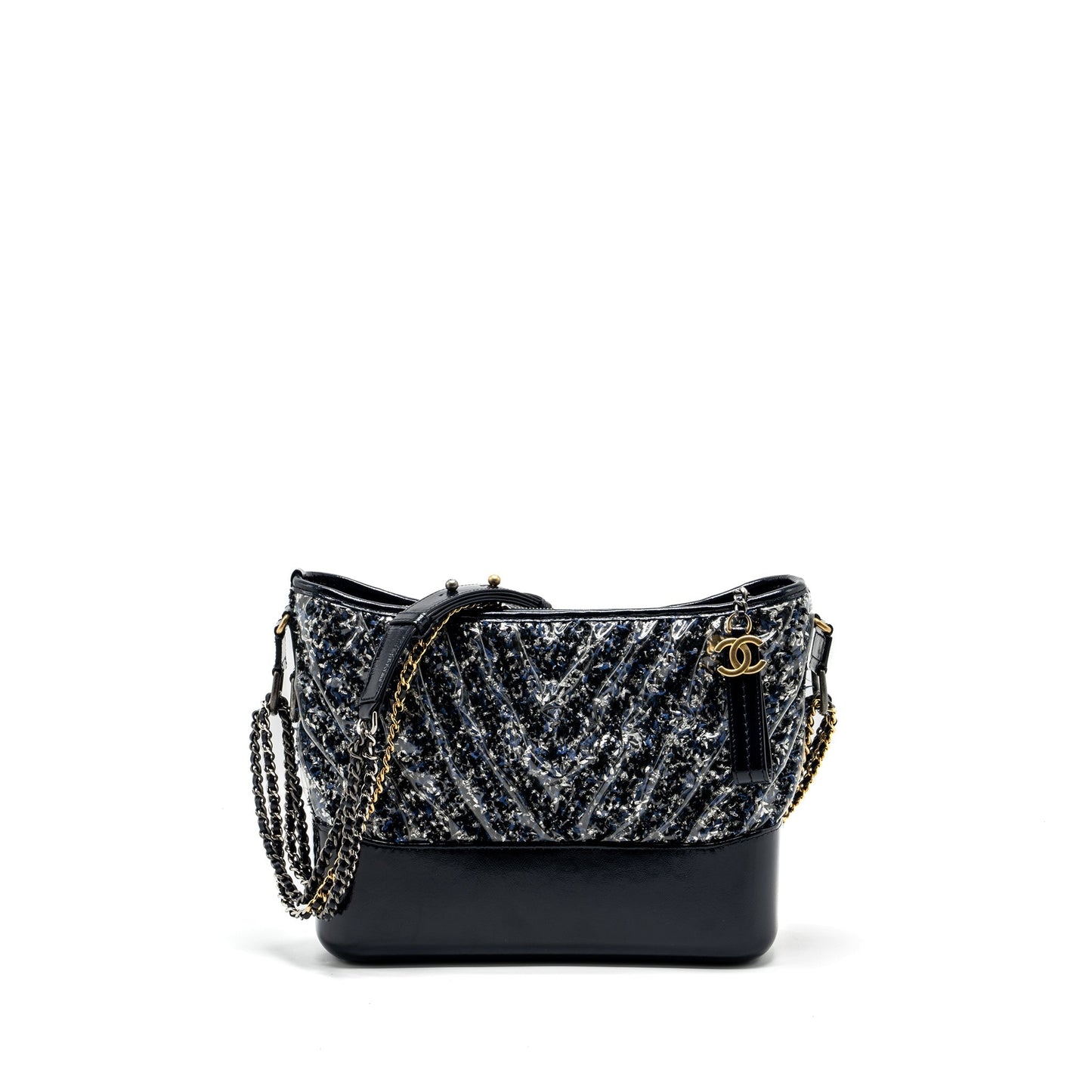 Chanel Gabrielle Hobo Chevron PVC Tweed Hardware Multicolour Shoulder Bag