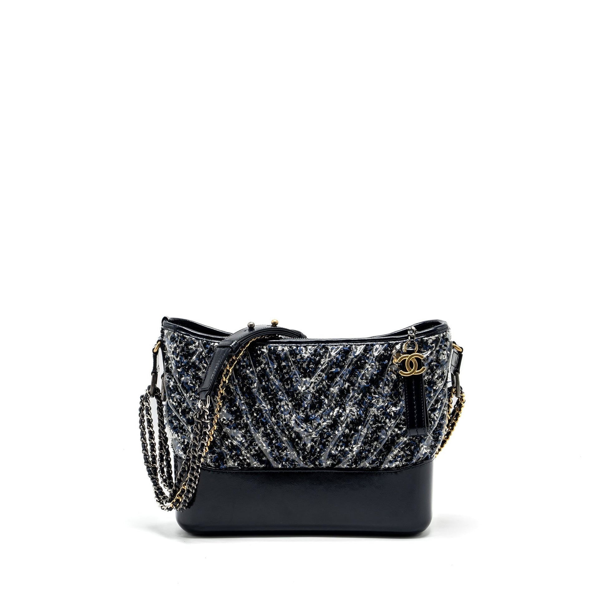 Chanel Gabrielle Hobo Chevron PVC Tweed Hardware Multicolour Shoulder Bag