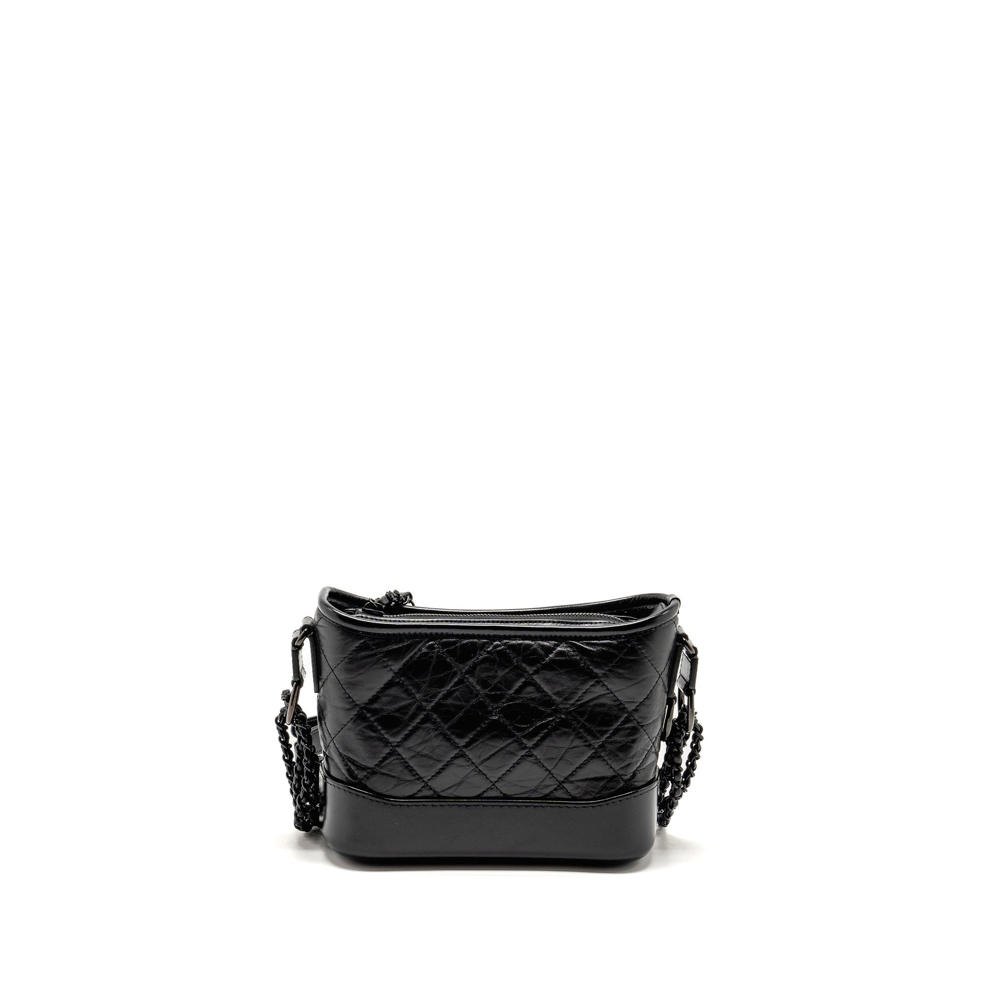 Chanel Gabrielle Hobo Aged Calfskin So Black Small Shoulder Bag Black 1