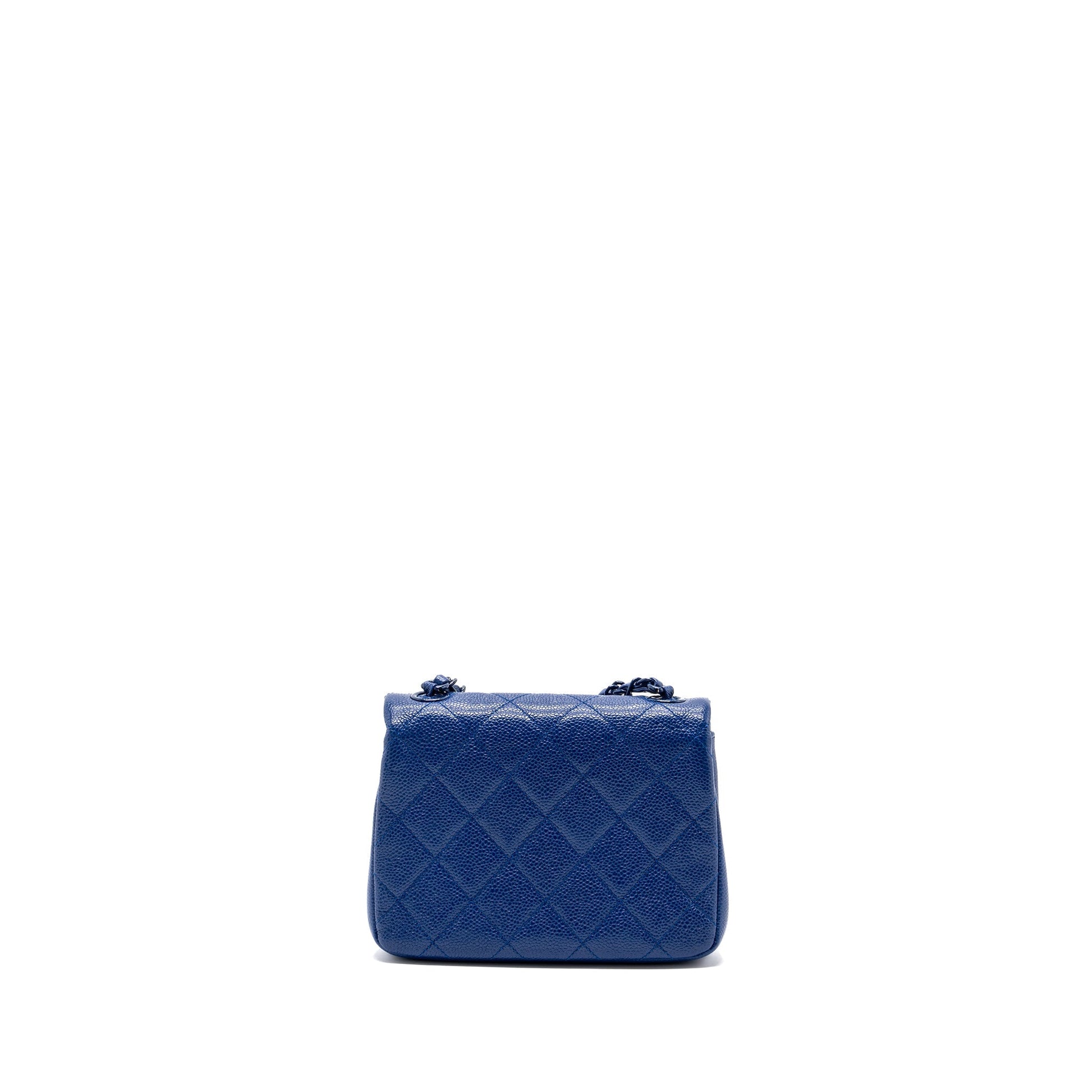 Chanel Square Flap Caviar hardware Blue Shoulder Bag Blue Hardware