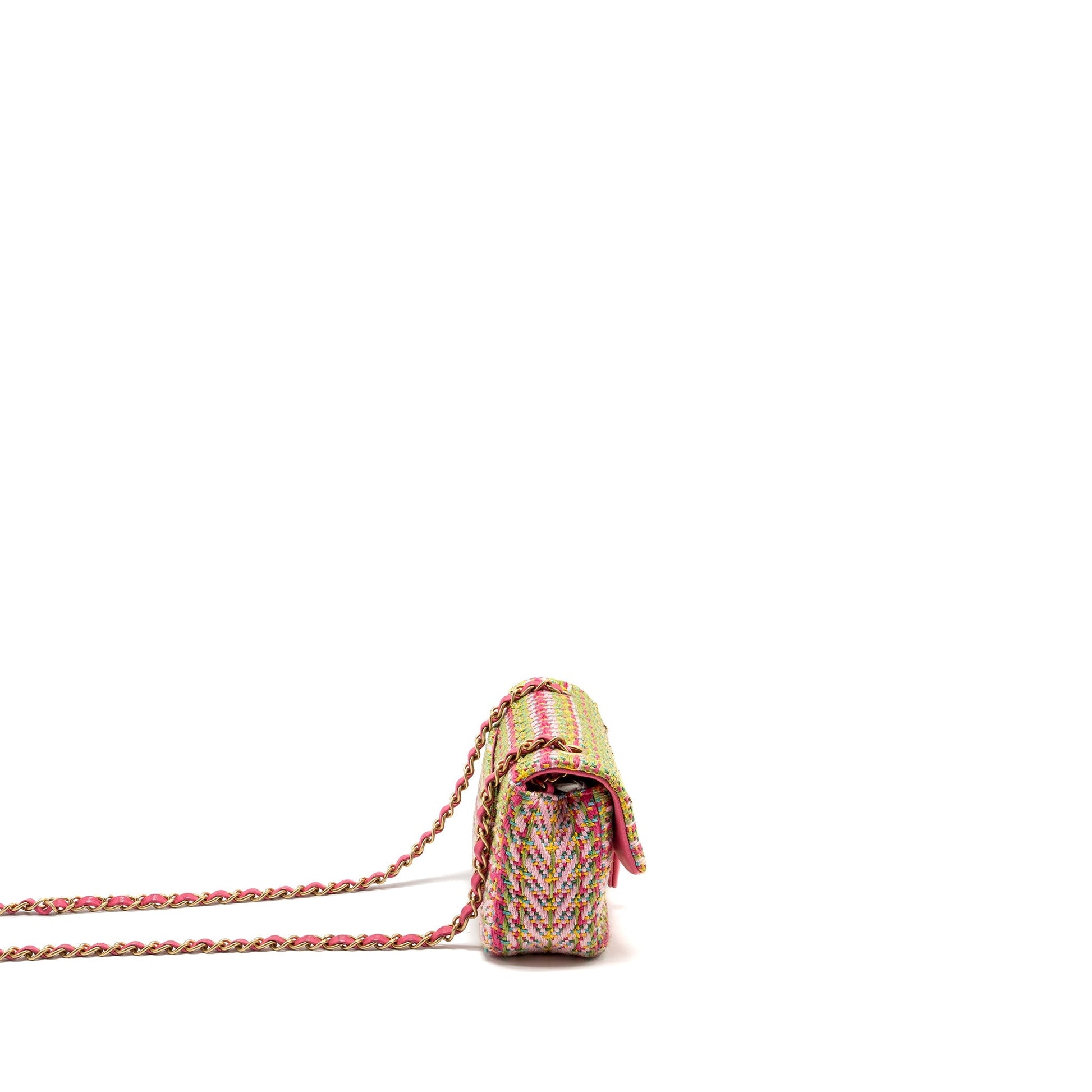 Chanel 21C Rectangular Flap Tweed GHW Multicolour Shoulder Bag