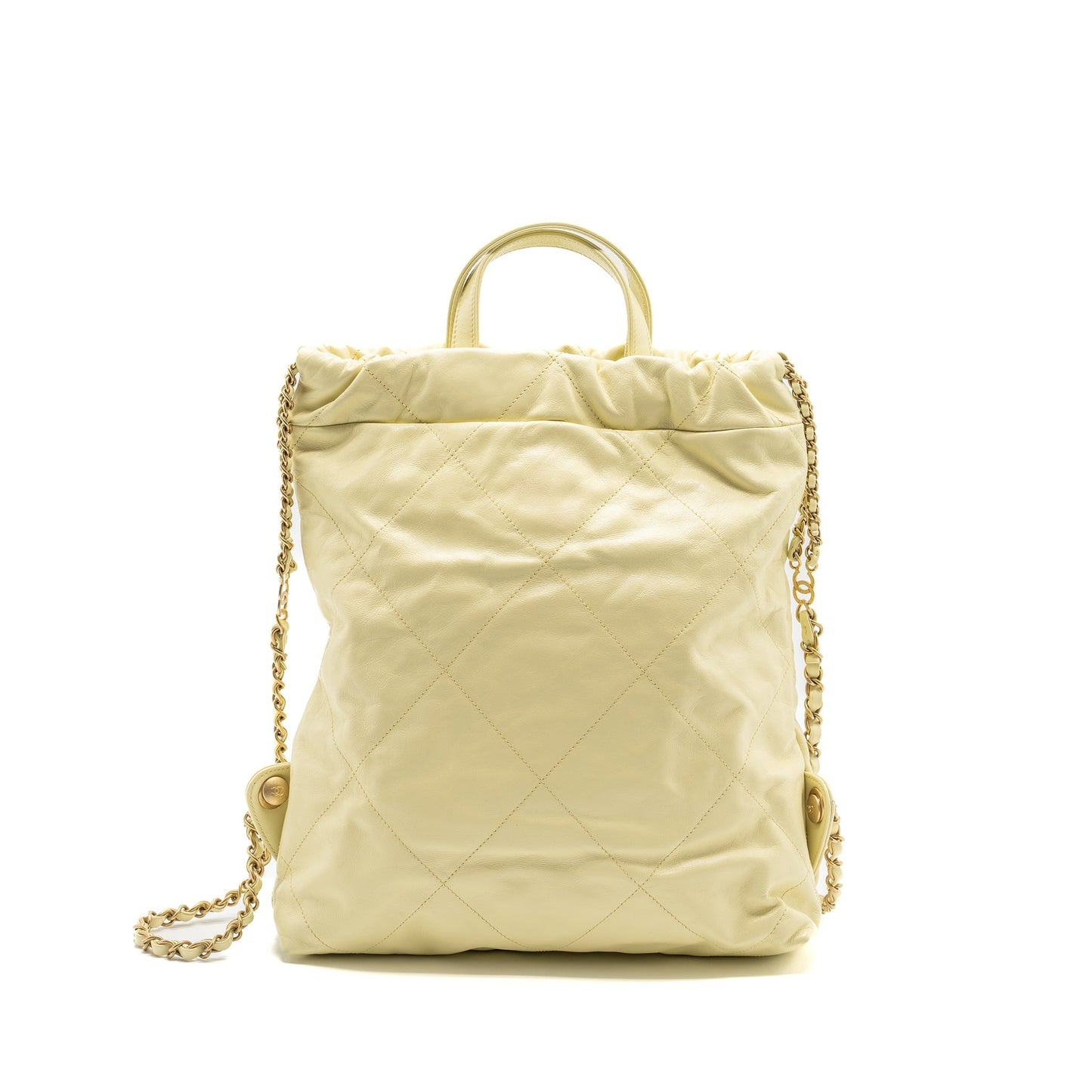 Chanel 23P 22 Backpack Shiny Calfskin Light Small