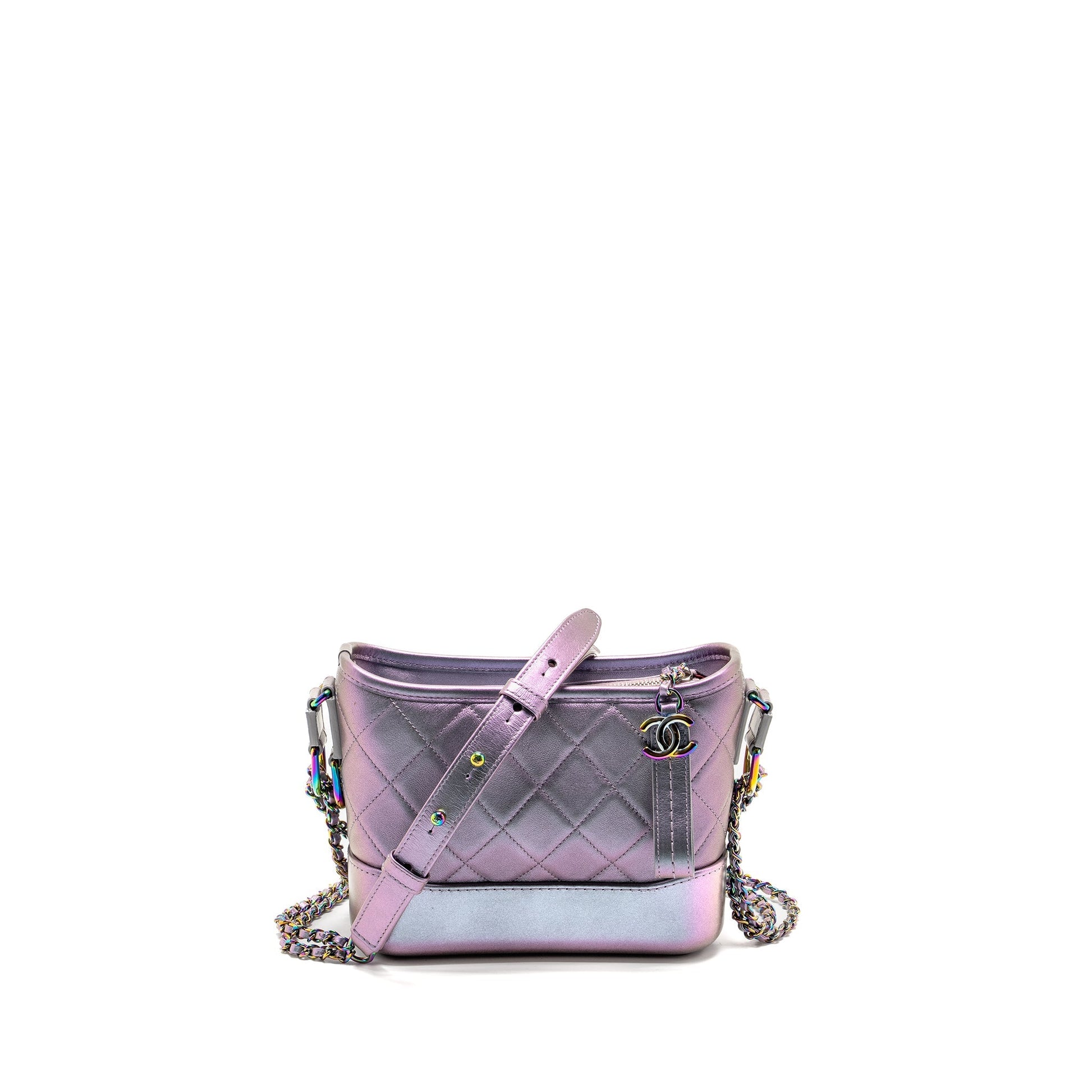 Chanel Gabrielle Hobo Calfskin Lambskin Iridescent Light Multicolour Small Shoulder Bag
