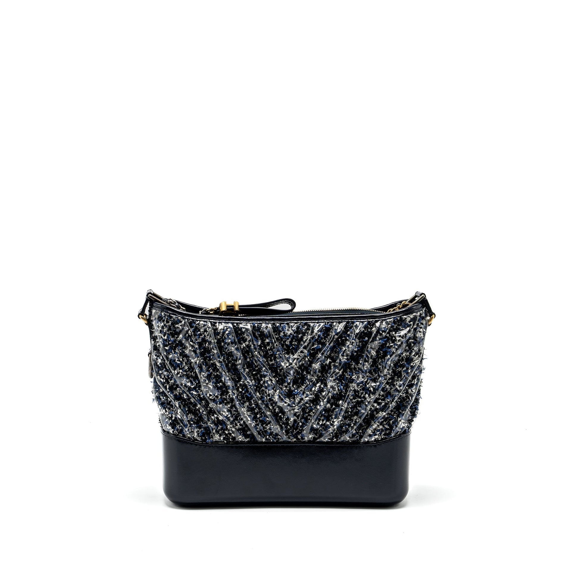 Chanel Gabrielle Hobo Chevron PVC Tweed Hardware Multicolour Shoulder Bag