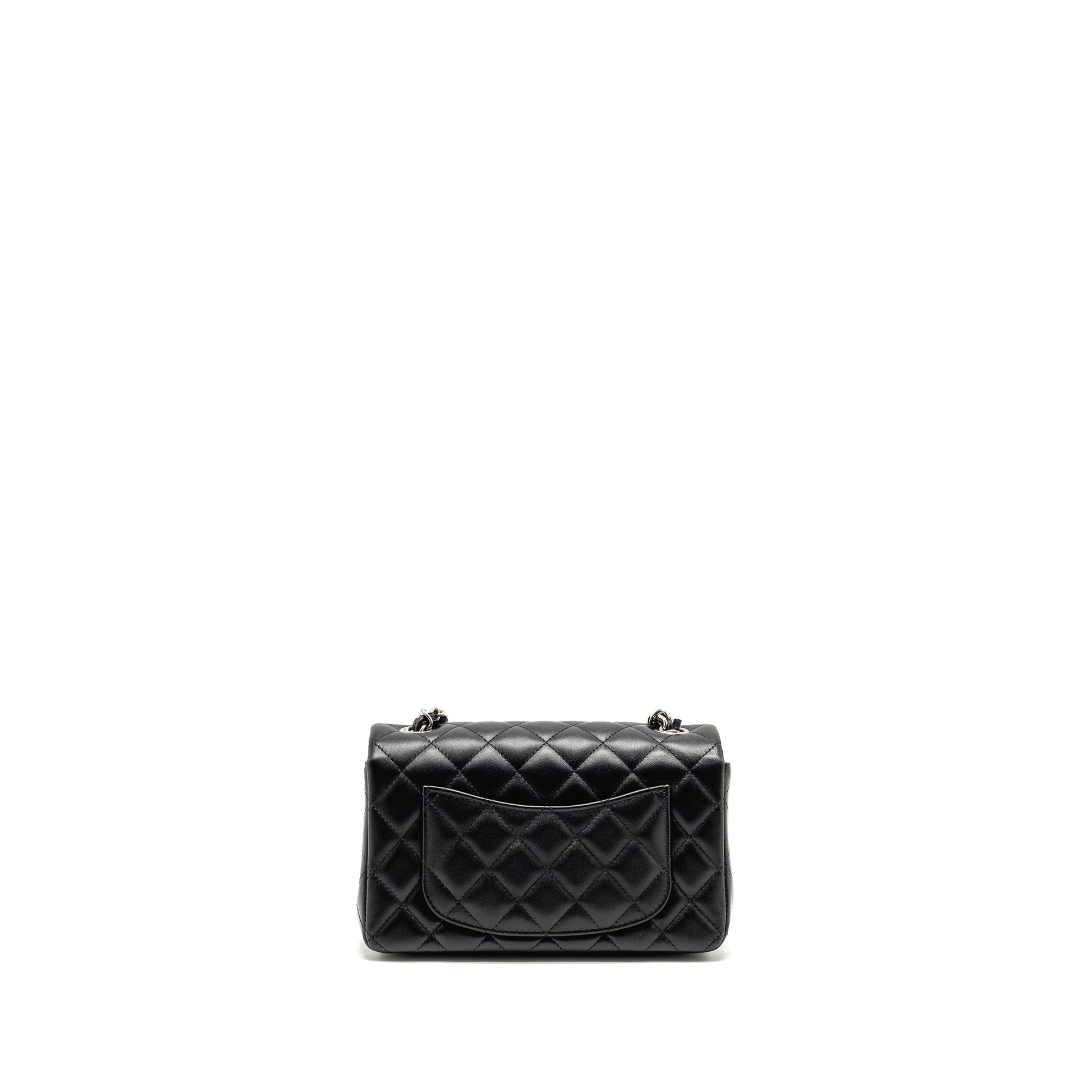 Chanel Rectangular Flap Lambskin SHW microchip Black Shoulder Bag Black Shwmicrochip