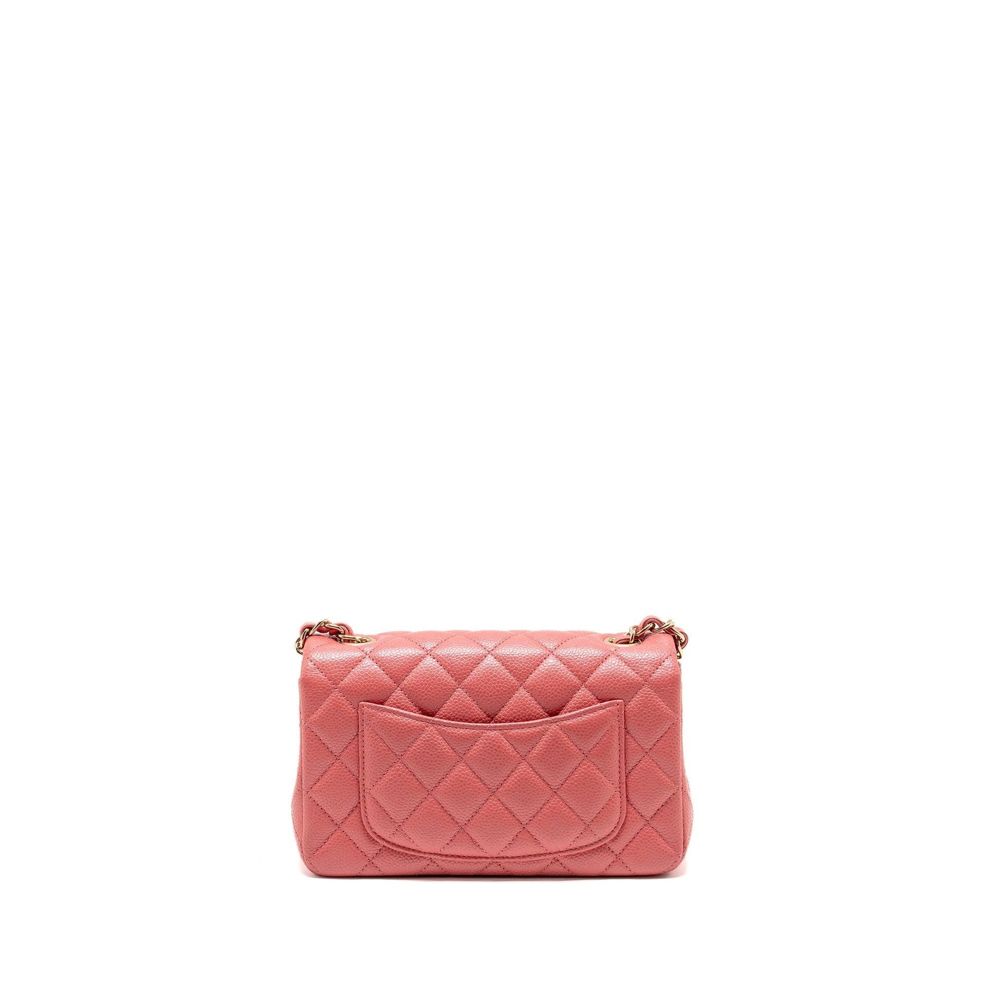 Chanel Rectangular Flap Caviar GHW Pink Shoulder Bag