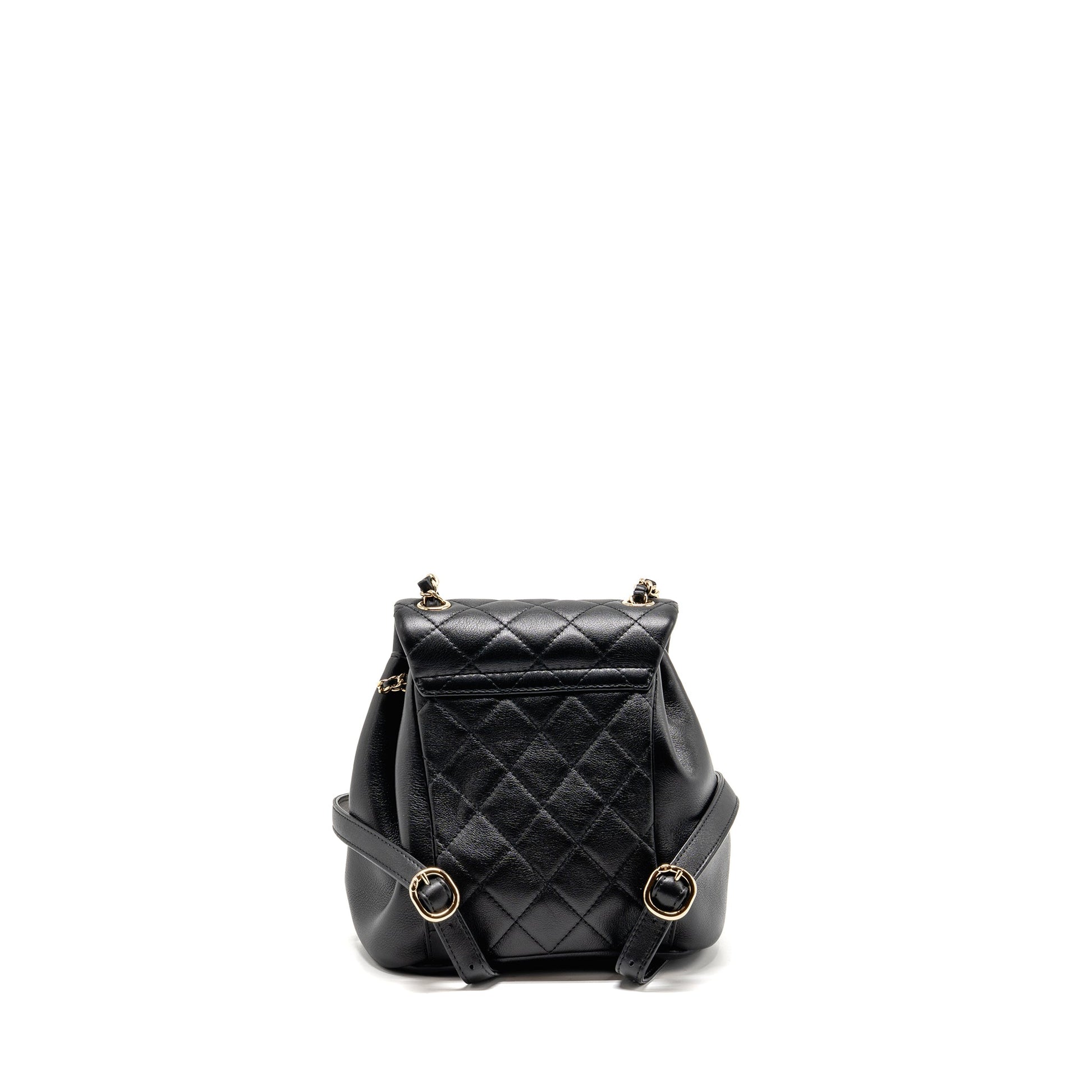 Chanel Duma Backpack Calfskin LGHW Microchip Black Lghw Microchip