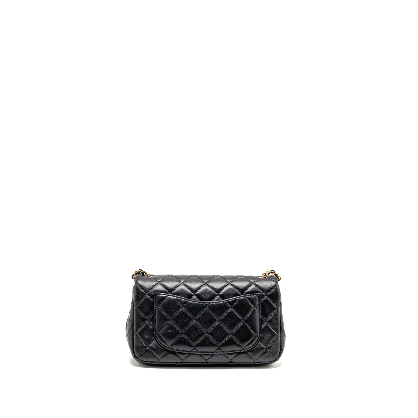 Chanel Pearl Crush Rectangular Flap Lambskin GHW Black Shoulder Bag Ghw 3