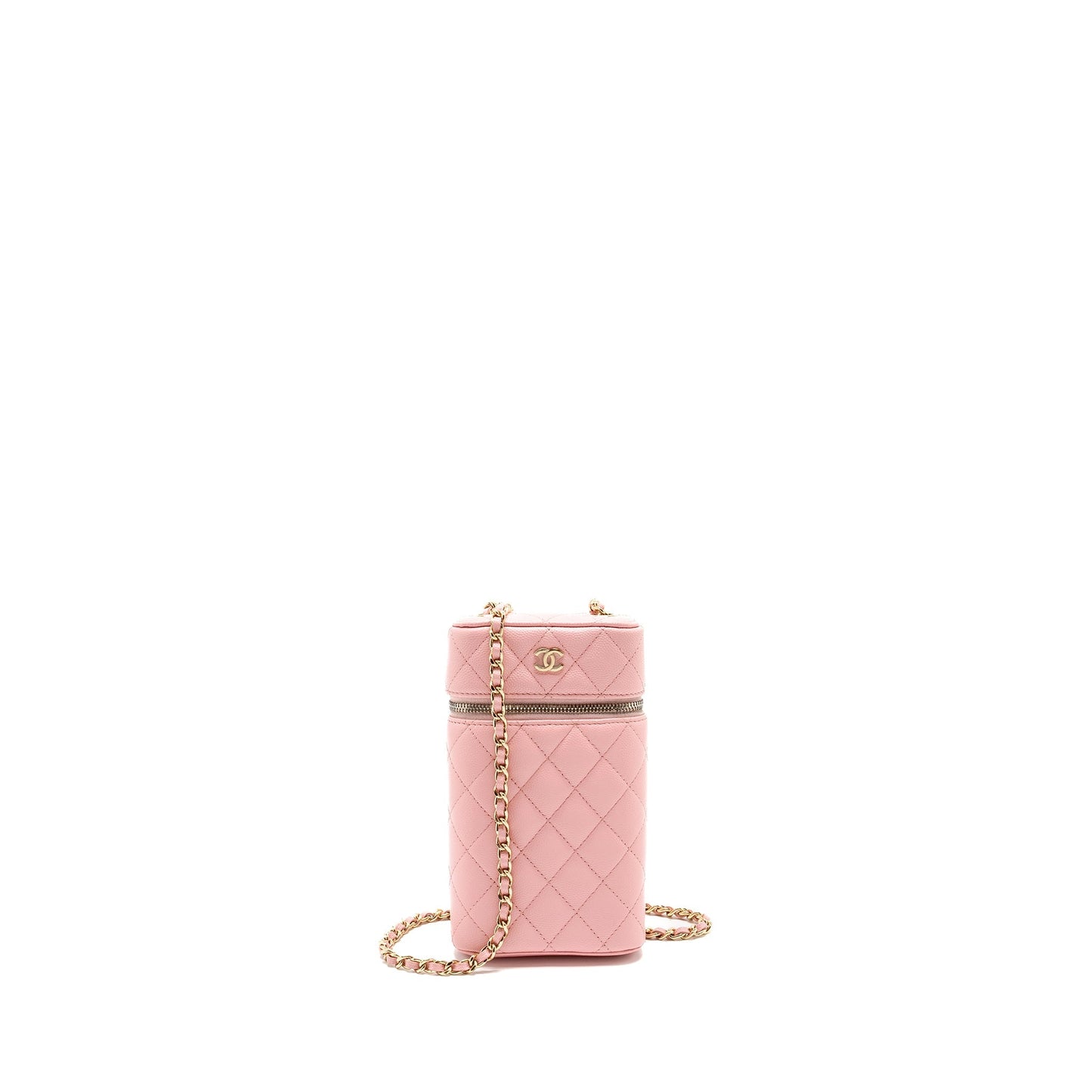 Chanel Vanity Phone Holder Caviar LGHW Pink Handbag