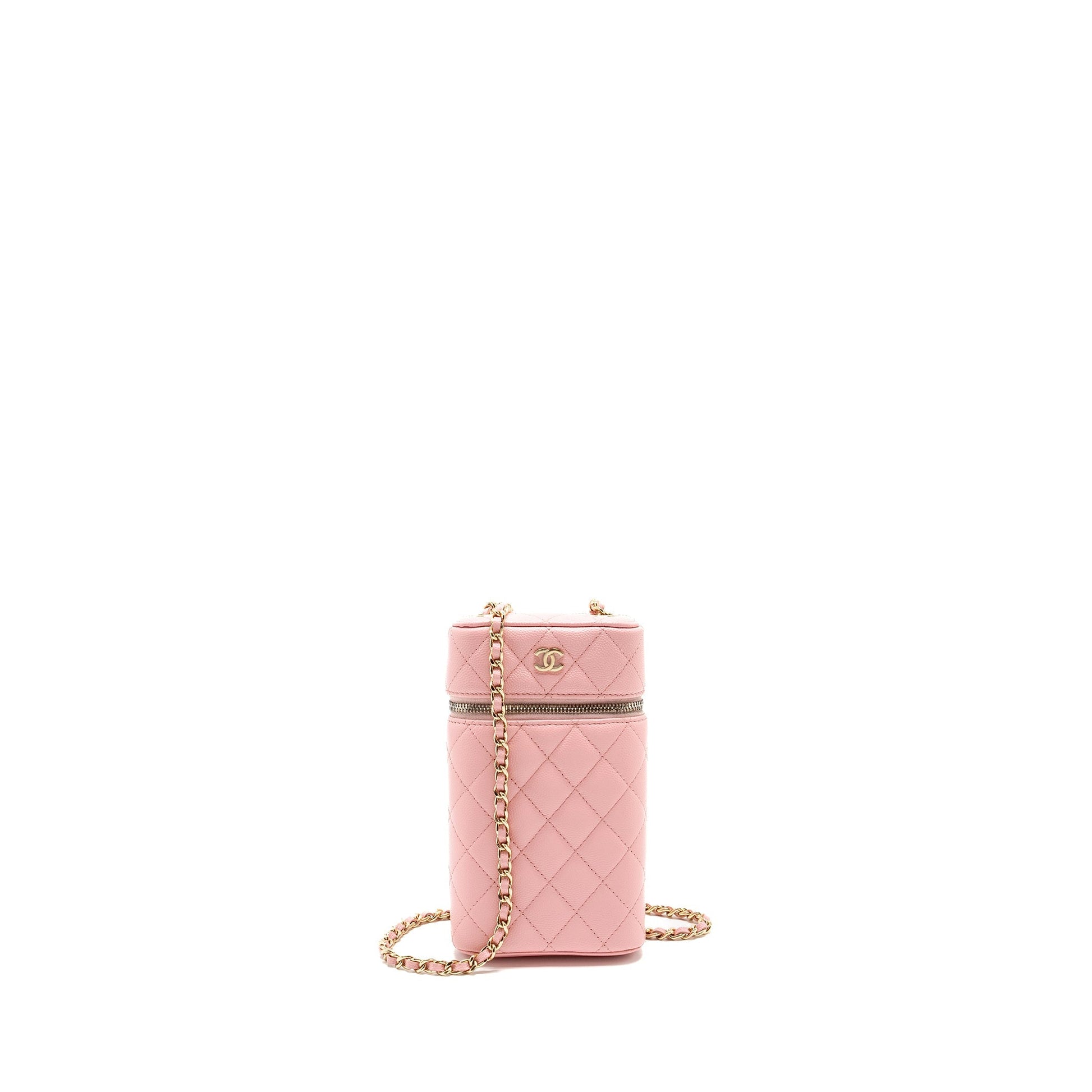 Chanel Vanity Phone Holder Caviar LGHW Pink Handbag