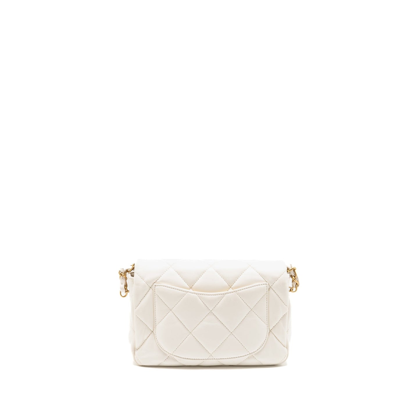 Chanel 23s coco love flap lambskin GHW White Small Shoulder Bag
