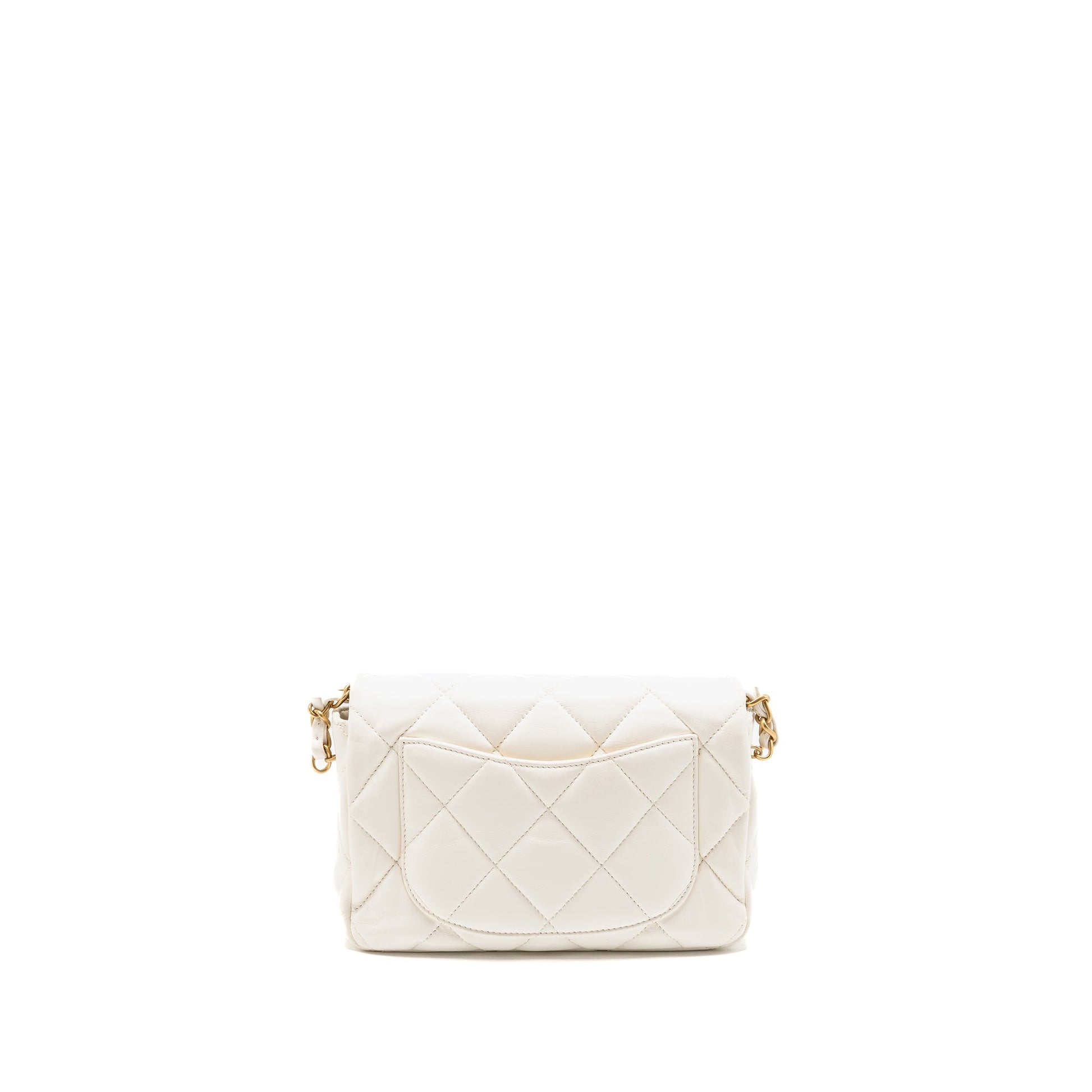 Chanel 23s coco love flap lambskin GHW White Small Shoulder Bag