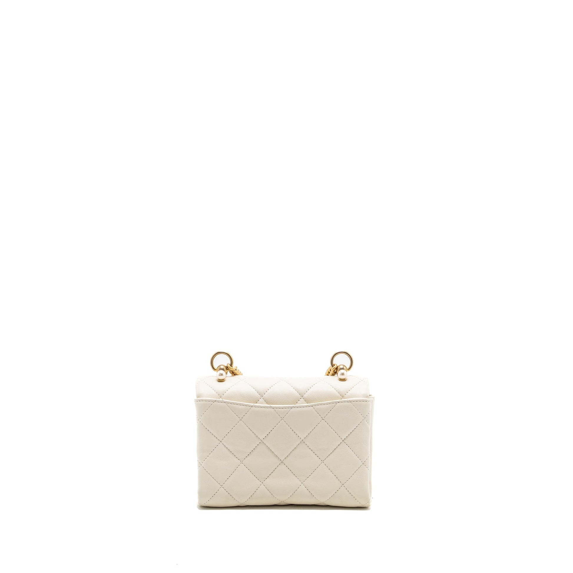 Chanel quilted flap Calfskin GHW White Shoulder Bag