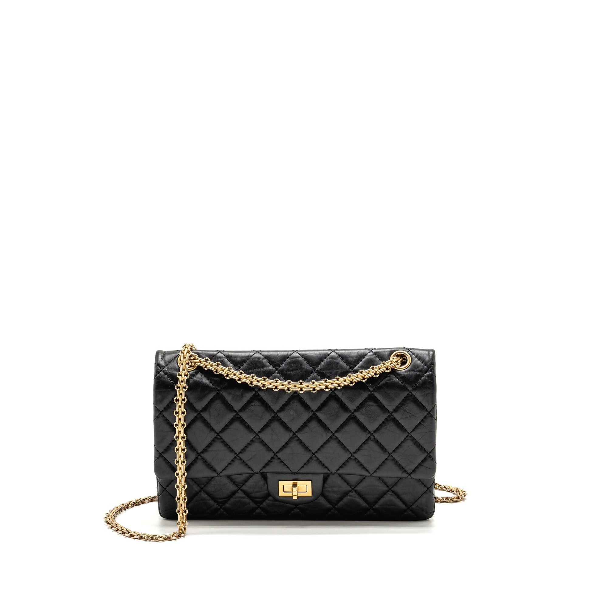 Chanel 2.55 226 Reissue Double Flap Aged Black Shoulder Bag