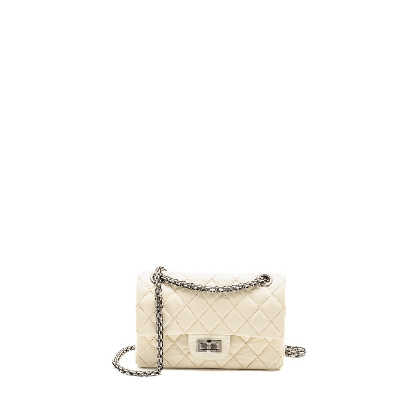Chanel 2.55 Reissue Flap Aged Calfskin Creamy White Shoulder Bag