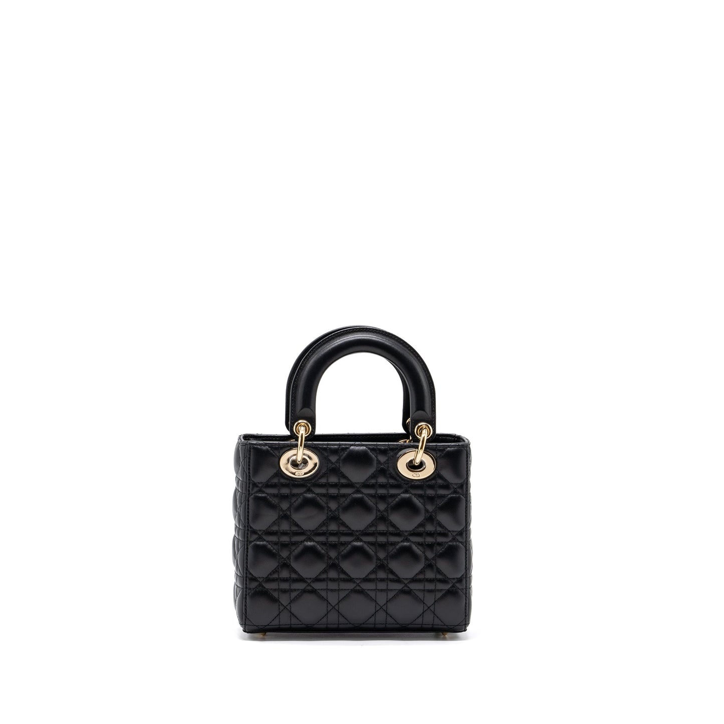 Dior My Lady Purse Lambskin Handbag Black Small Travel Bag