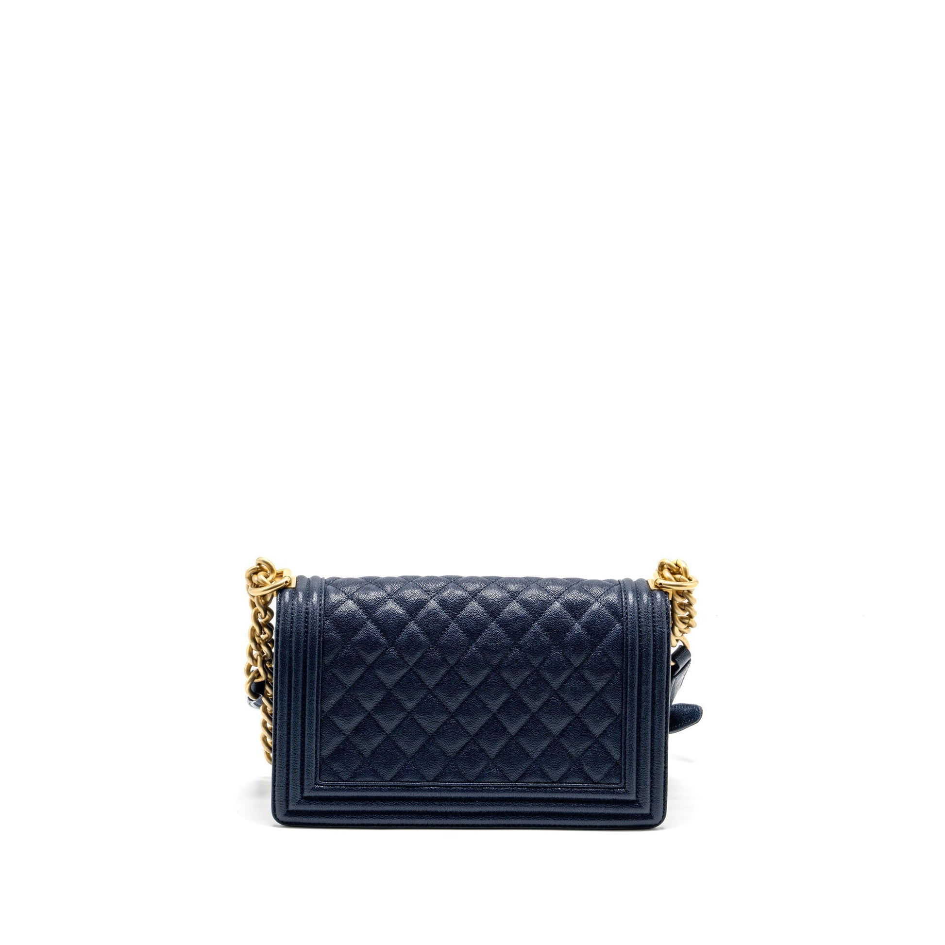 Chanel boy caviar navy GHW Handbag