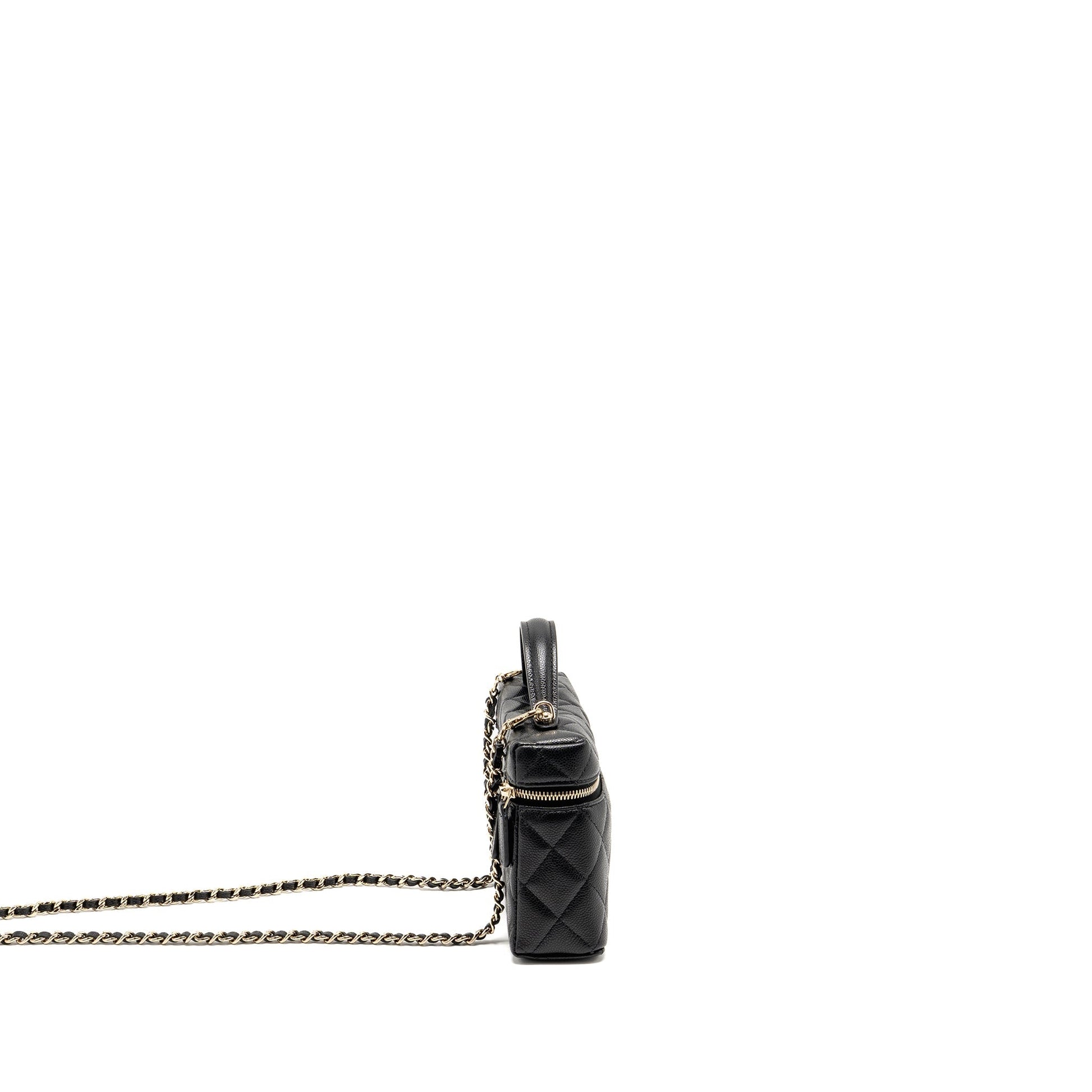 Chanel 25p CC top handle vanity caviar Black Handbag 6