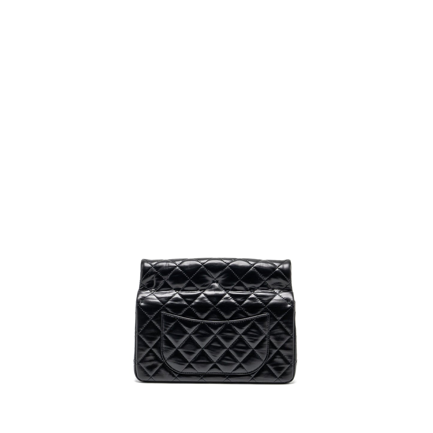 Chanel 23A classic flap shiny calfskin LGHW Black Clutch Bag