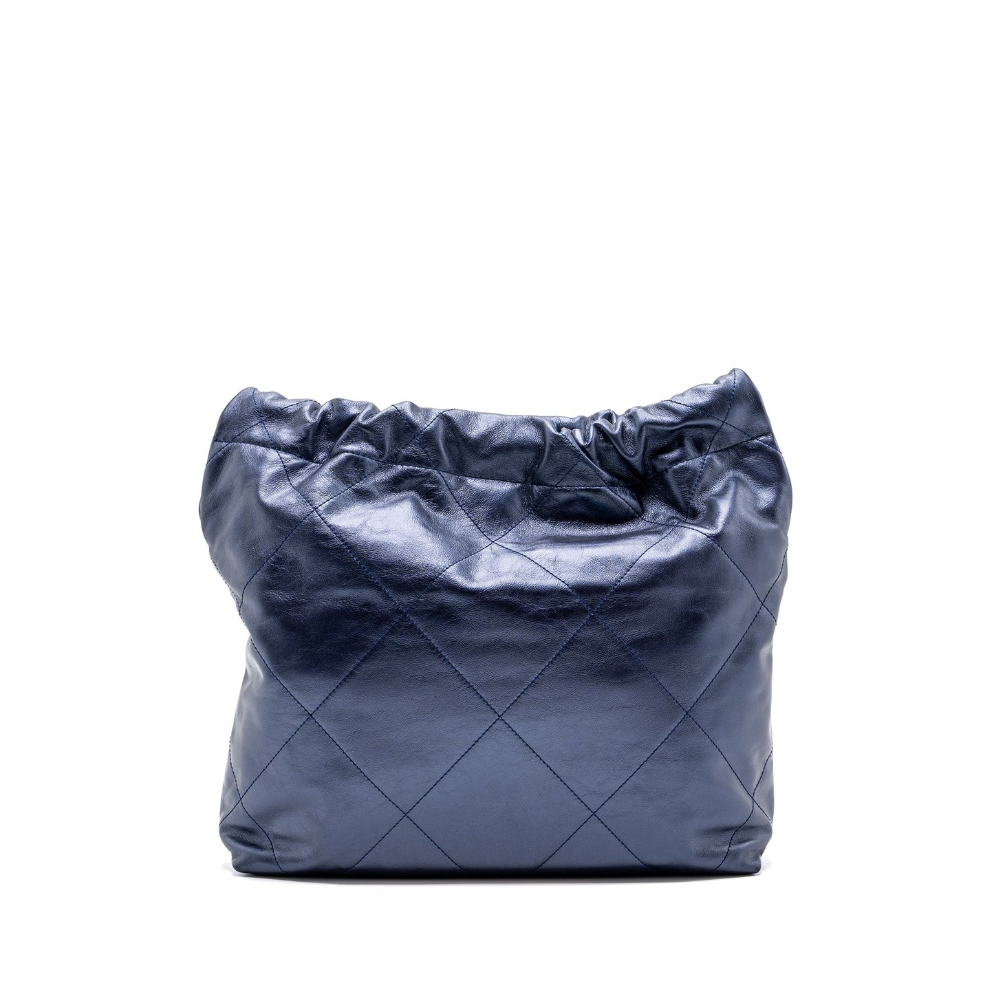 Chanel 22 Shiny Calfskin Iridescent Hardware Microchip Black Small Handbag