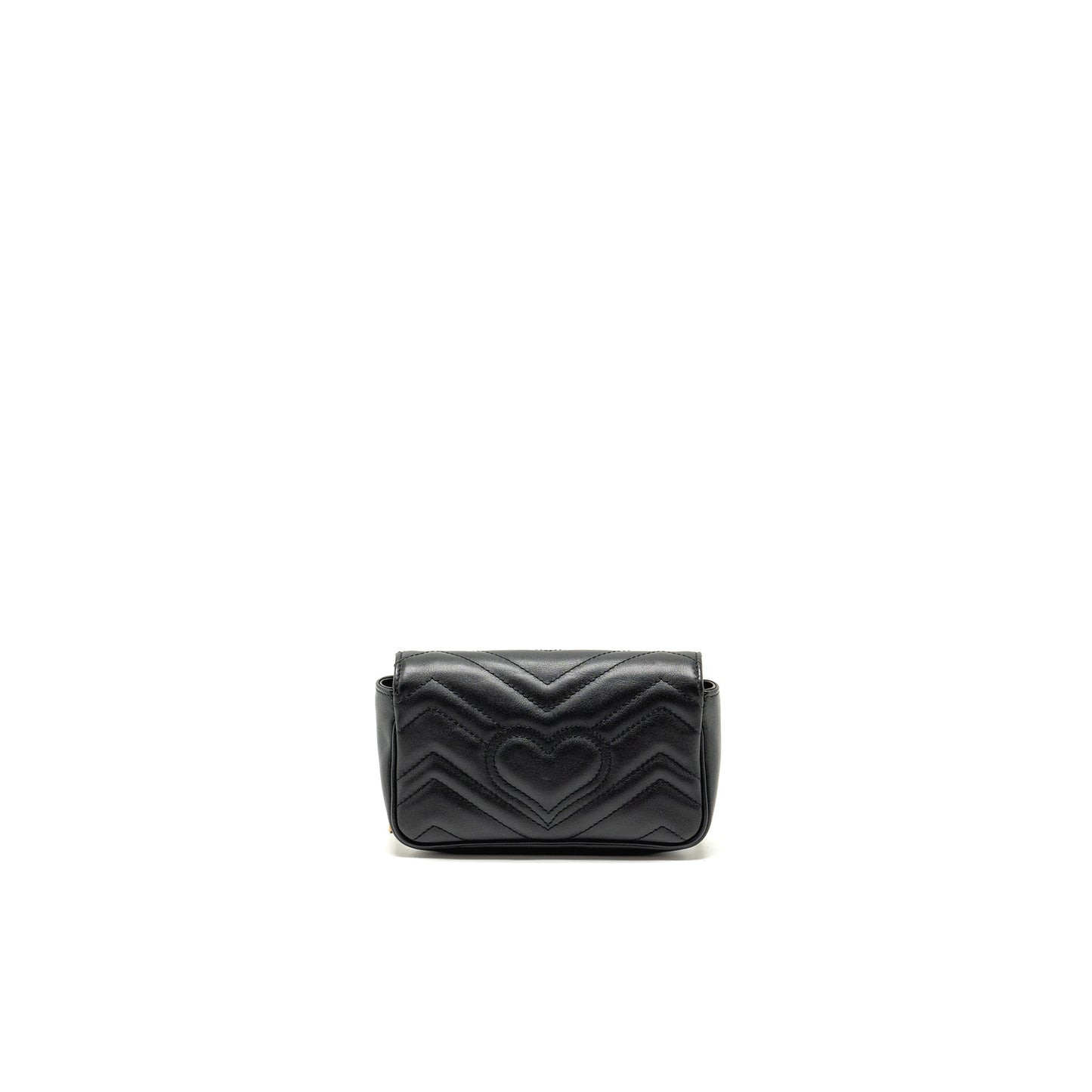 Gucci Super Marmont Calfskin Handbag Black Mini Travel Bag Ghw 1