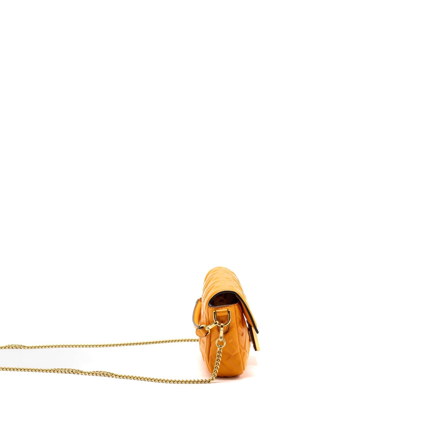 Fendi Baguette Purse Nappa Lambskin Orange Mini Shoulder Bag