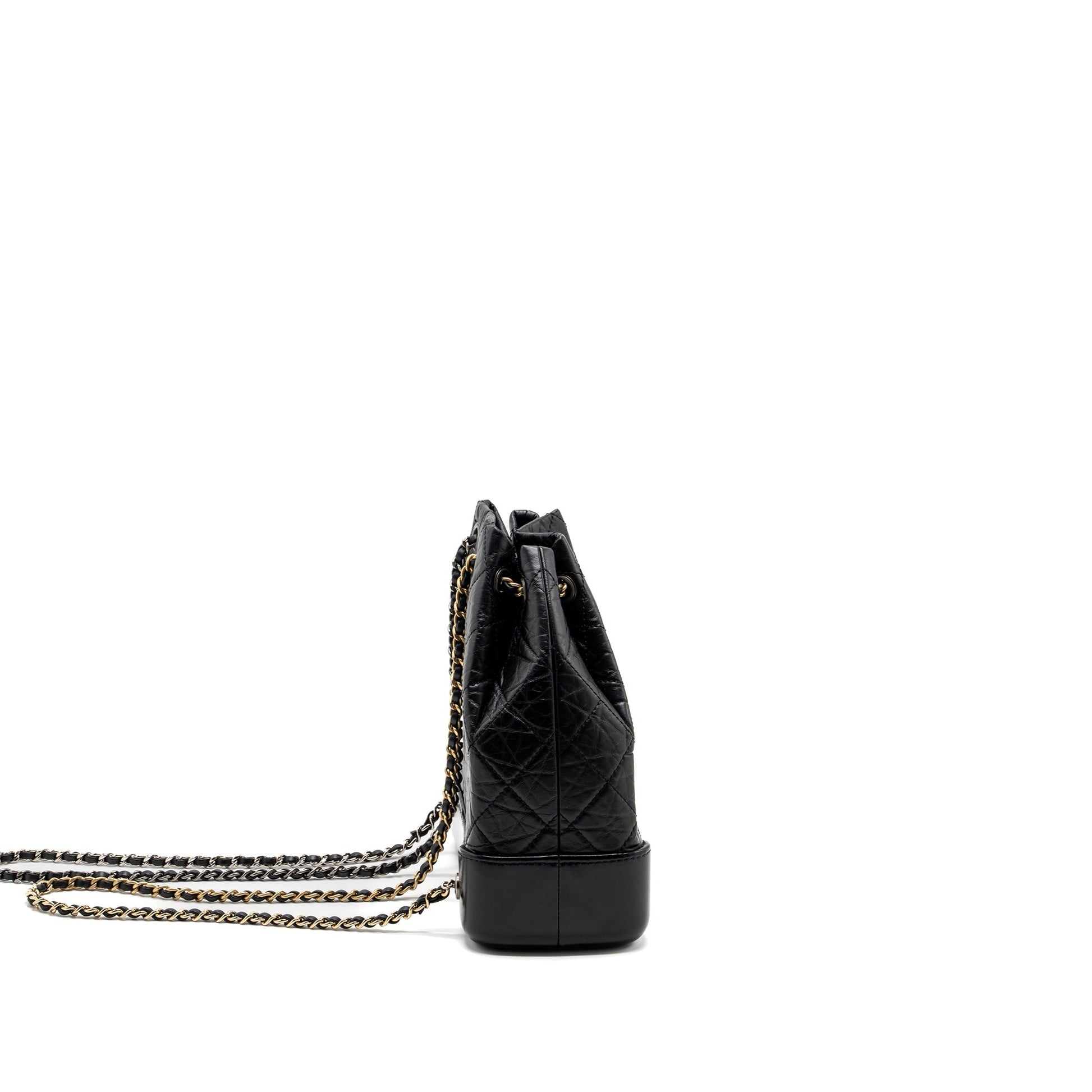 Chanel Gabrielle Backpack Aged Calfskin Hardware Microchip Multicolour Black Small