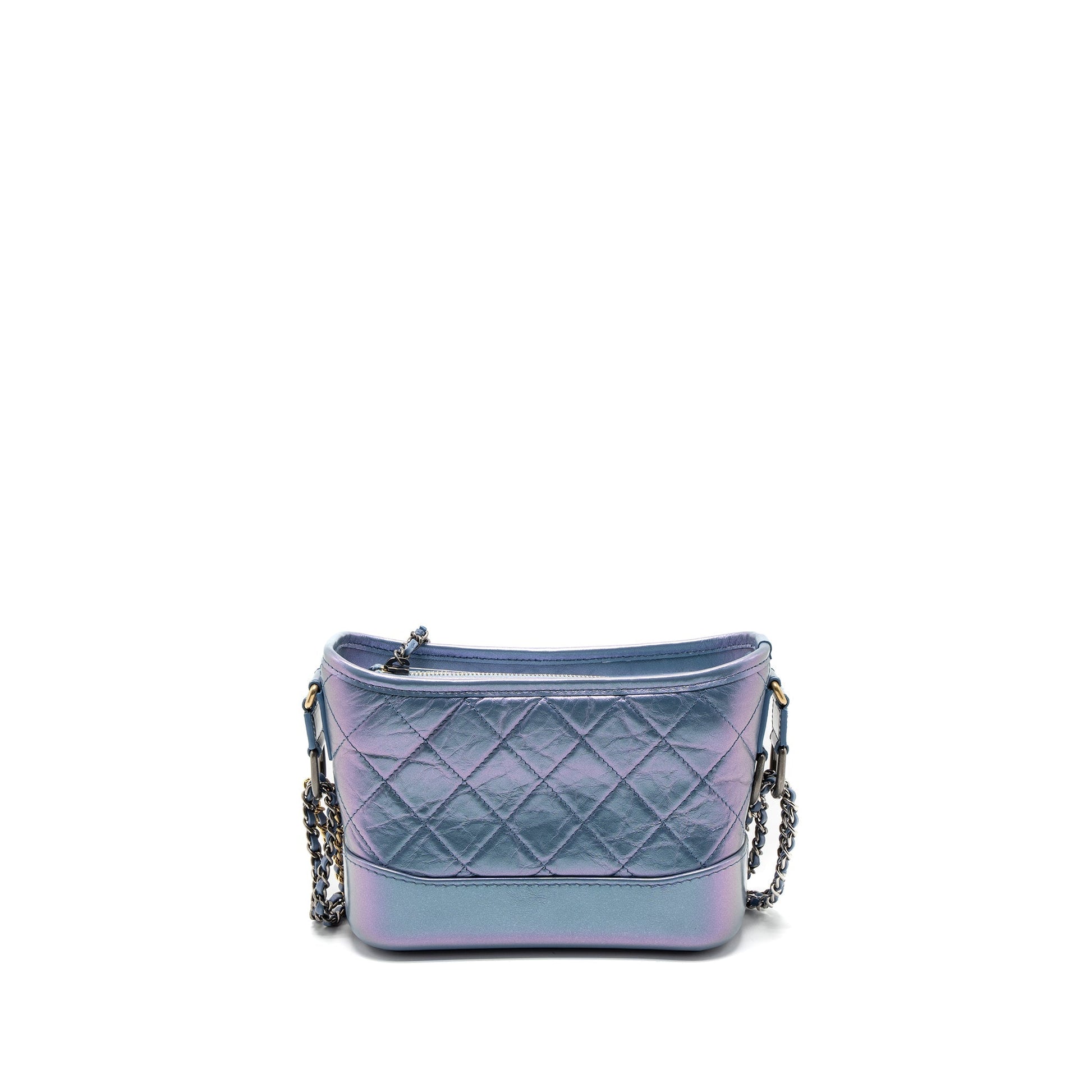 Chanel Gabrielle Hobo Aged Calfskin Iridescent Hardware Multicolour Blue Small Shoulder Bag