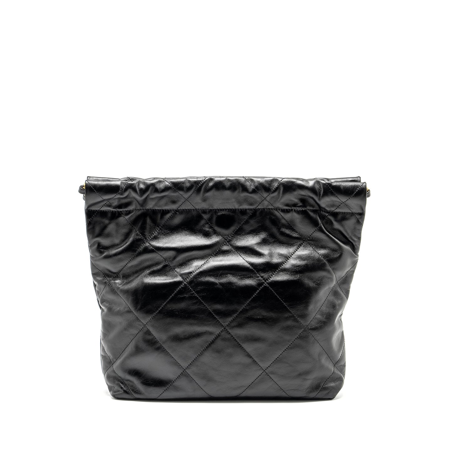 Chanel 22 Shiny Calfskin GHW Microchip Black Small Handbag Black Ghwmicrochip