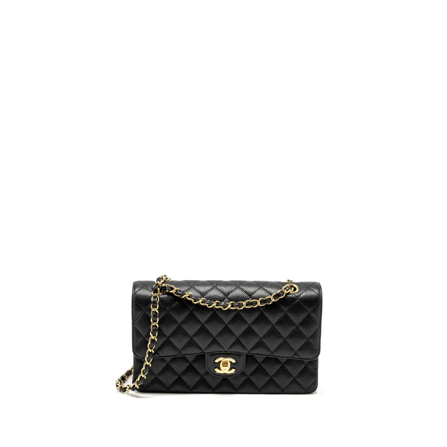 Chanel Classic Double Flap Caviar GHW Microchip Black Shoulder Bag Microchip 8