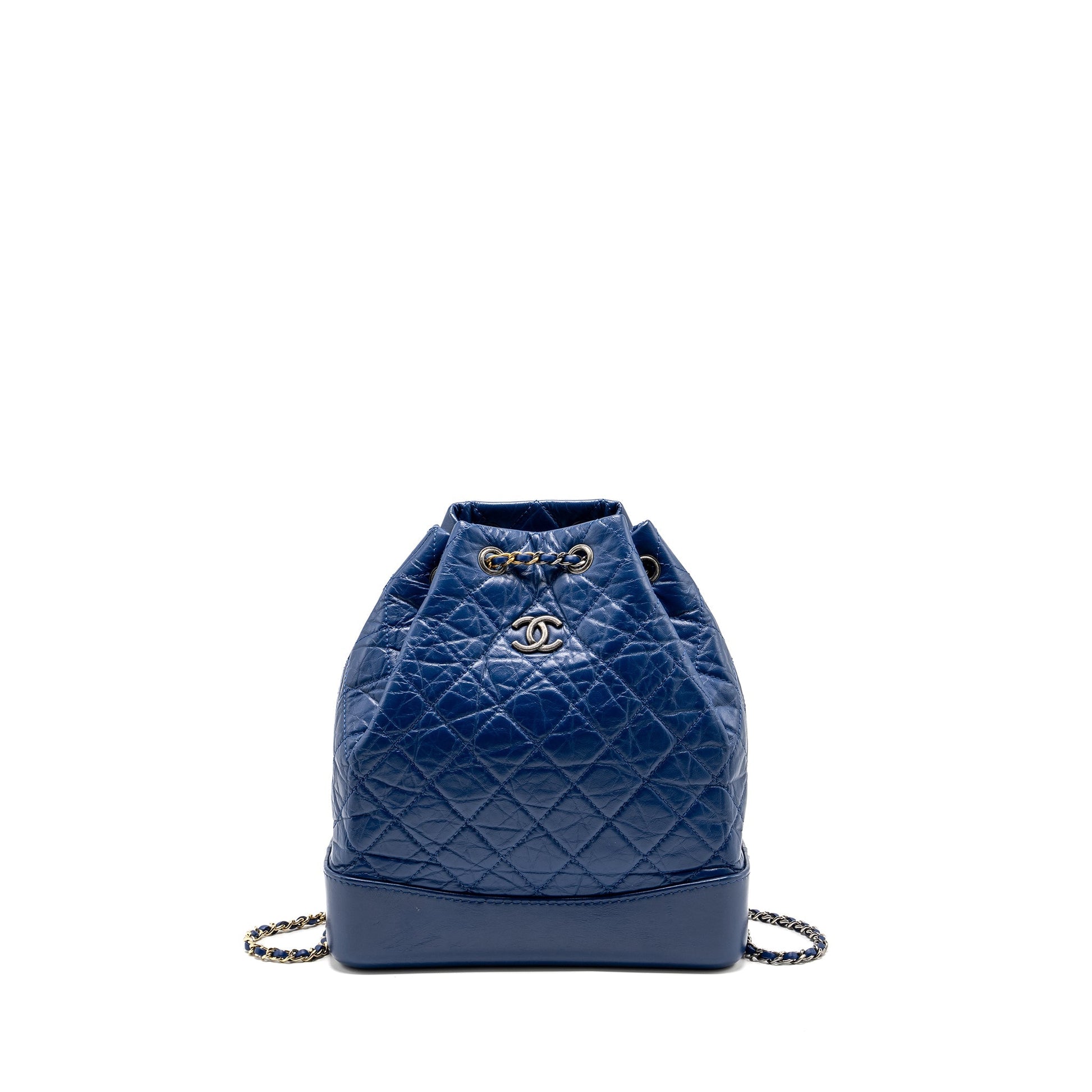 Chanel Gabrielle Backpack Aged Calfskin Hardware Multicolour Blue Multicolour Hardware