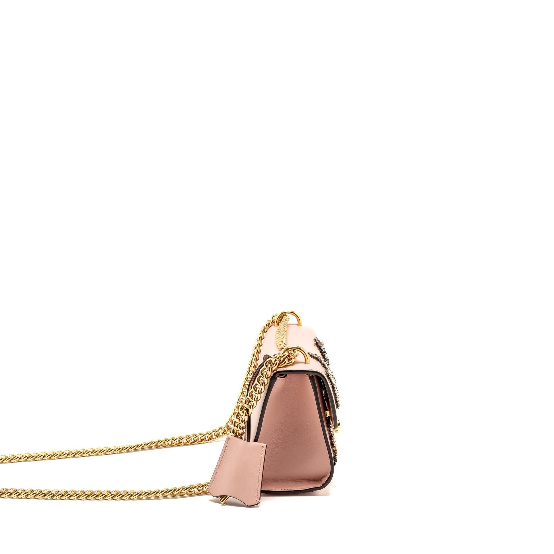 Gucci Padlock Bag Crystal Stars Calfskin Pink Chain Travel Bag