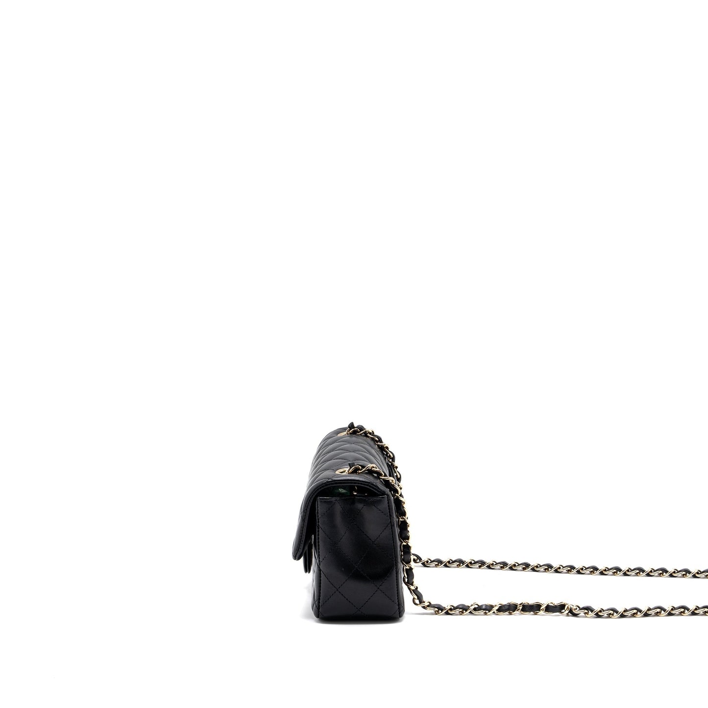 Chanel FLAP LAMBSKIN LGHW Black Shoulder Bag