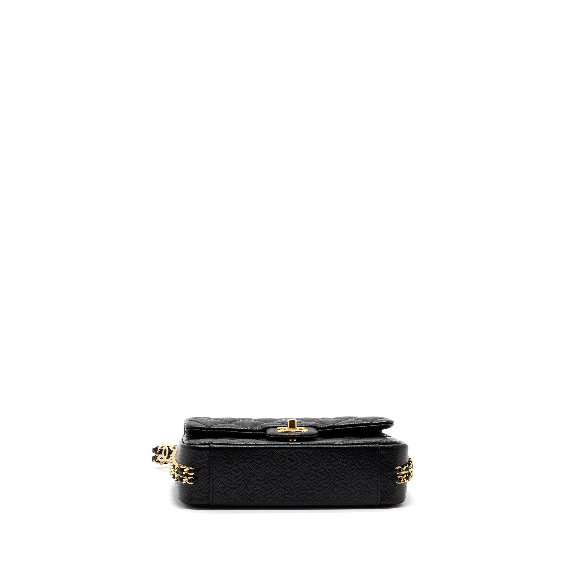 Chanel 23C flap cc logo caviar GHW Black Shoulder Bag