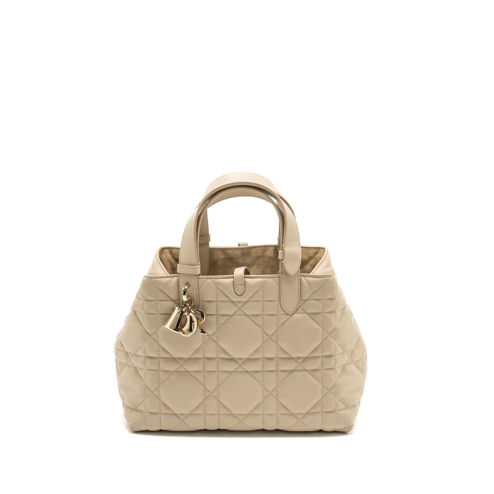 Dior Toujours Tote Purse Calfskin Powder Handbag Beige Medium Tote Bag